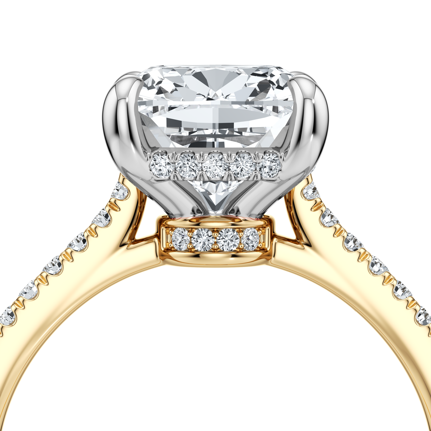 Chelsea Antique Cushion Cut Solitaire Lab Diamond Engagement Ring - view 4