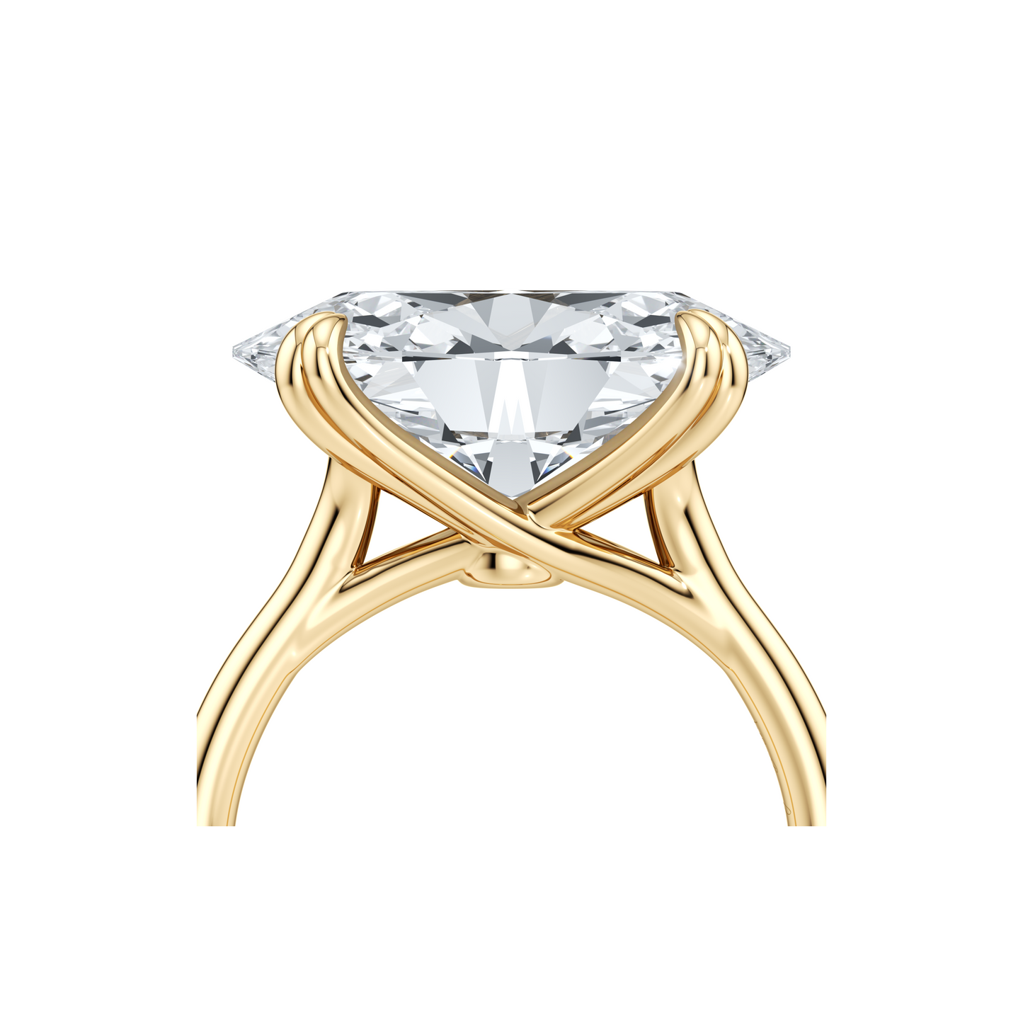 Elle East-West Oval Solitaire Lab Diamond Engagement Ring - view 8