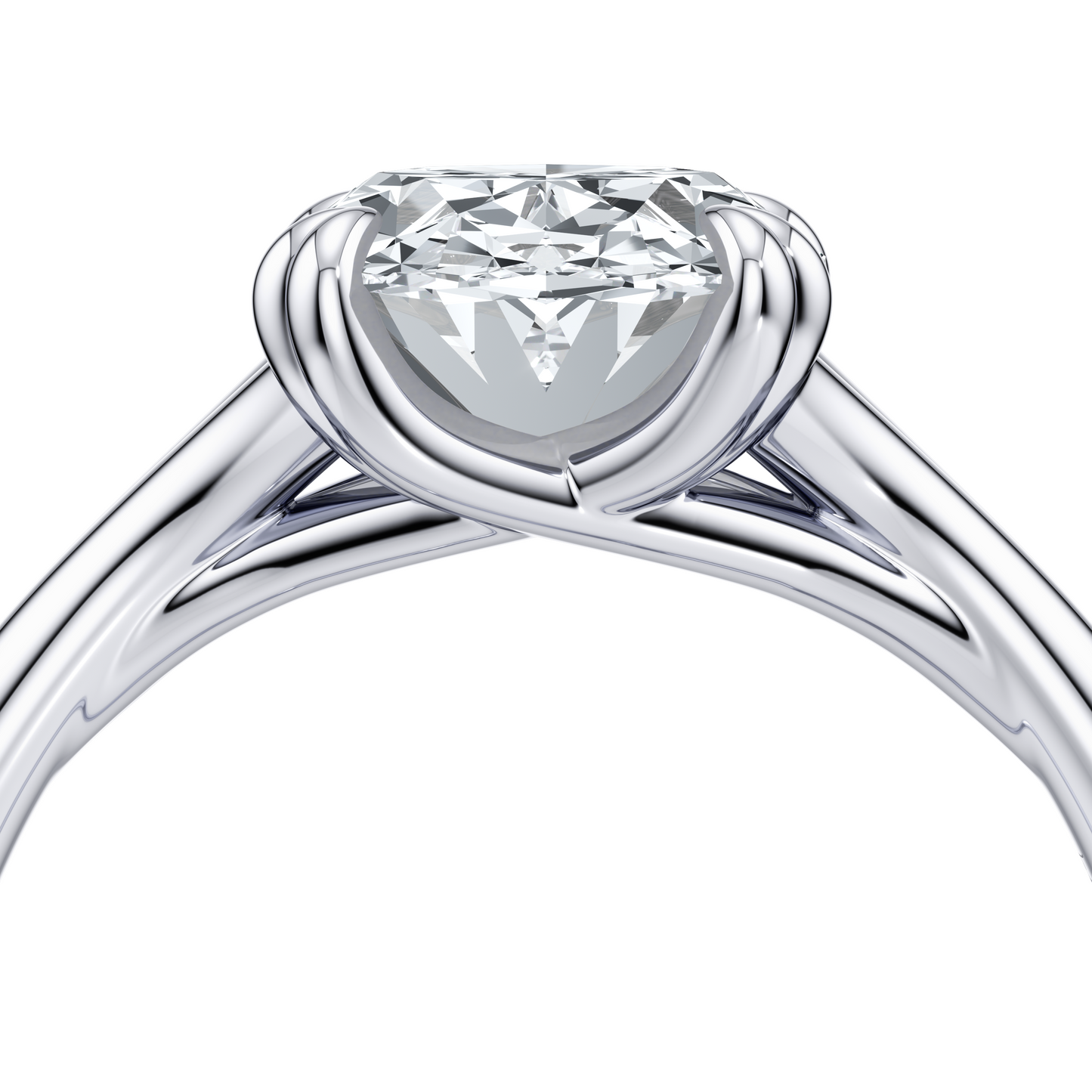 Jane Oval Solitaire Lab Diamond Engagement Ring - view 5