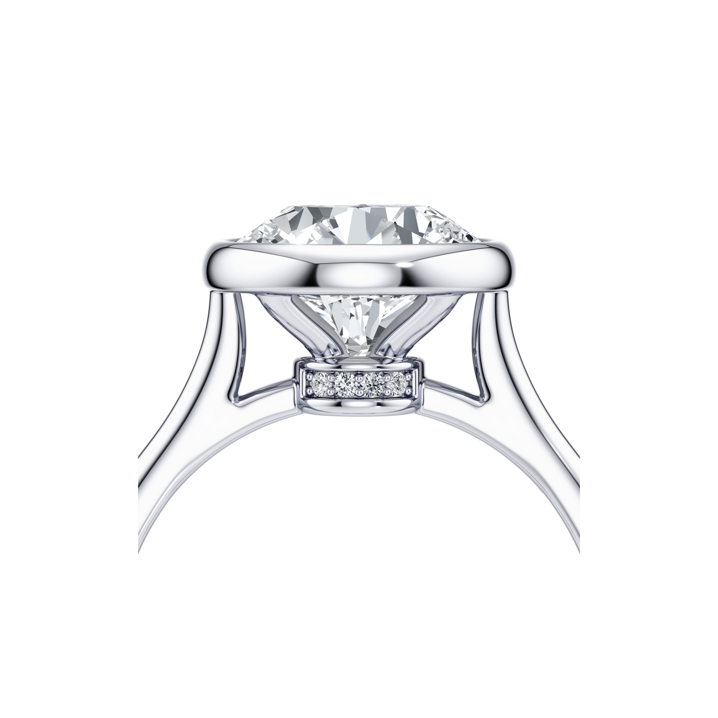 Chelsea Bezel Round Solitaire Lab Diamond Engagement Ring - view 8