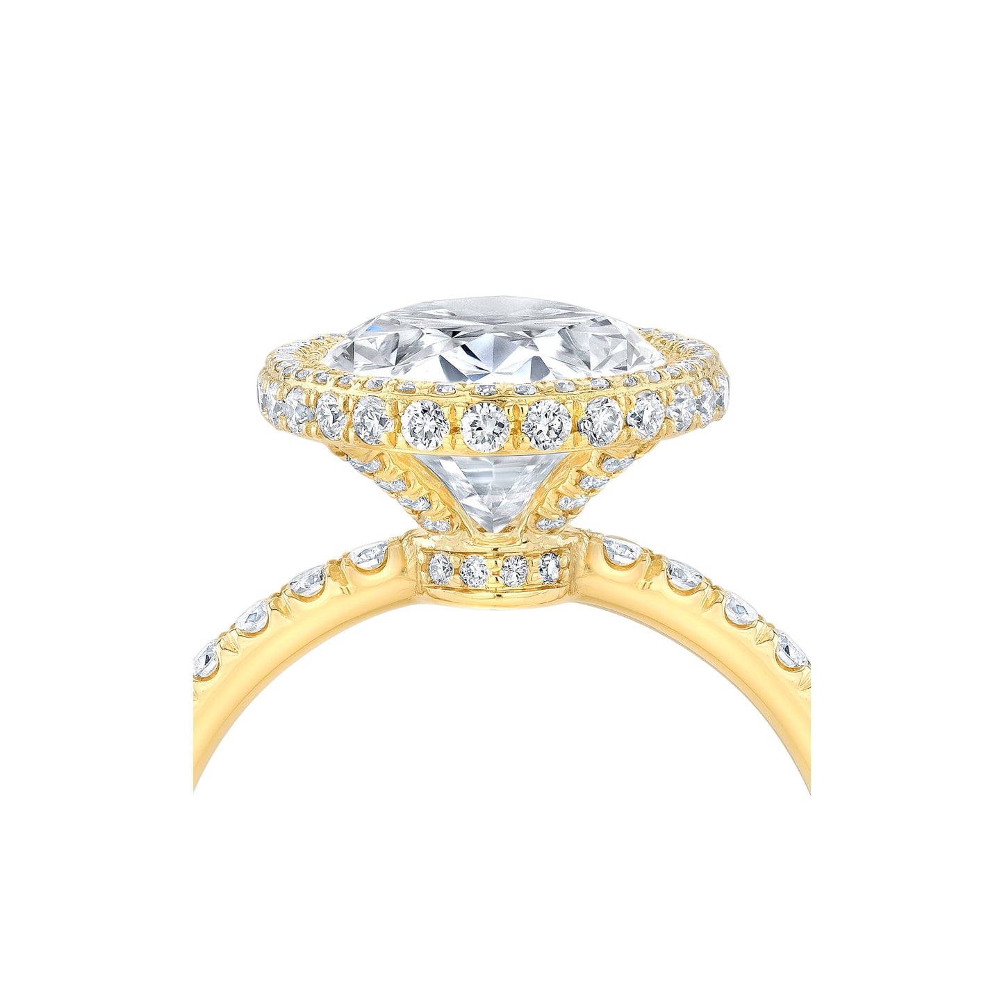 Alyssa Invisible Halo Oval Lab Diamond Engagement Ring - view 4