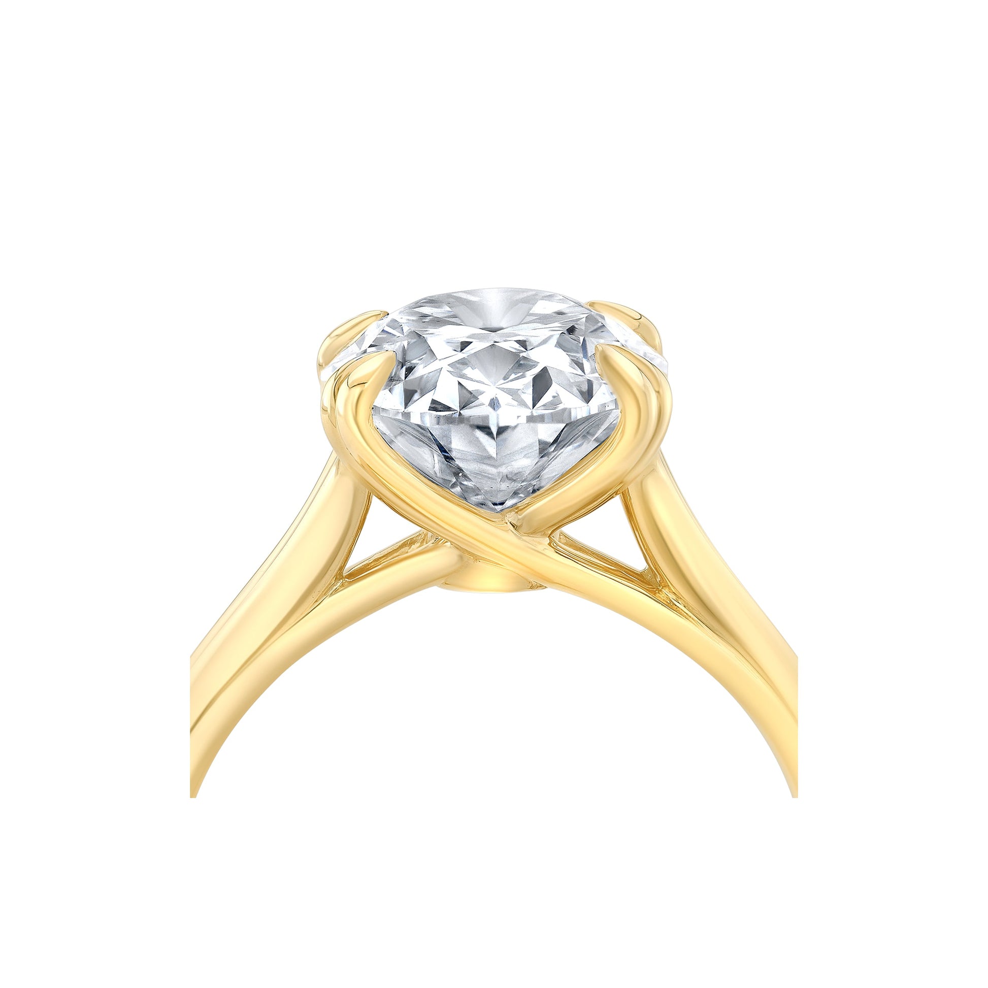 Elle Oval Solitaire Lab Pink Diamond Engagement Ring - view 10