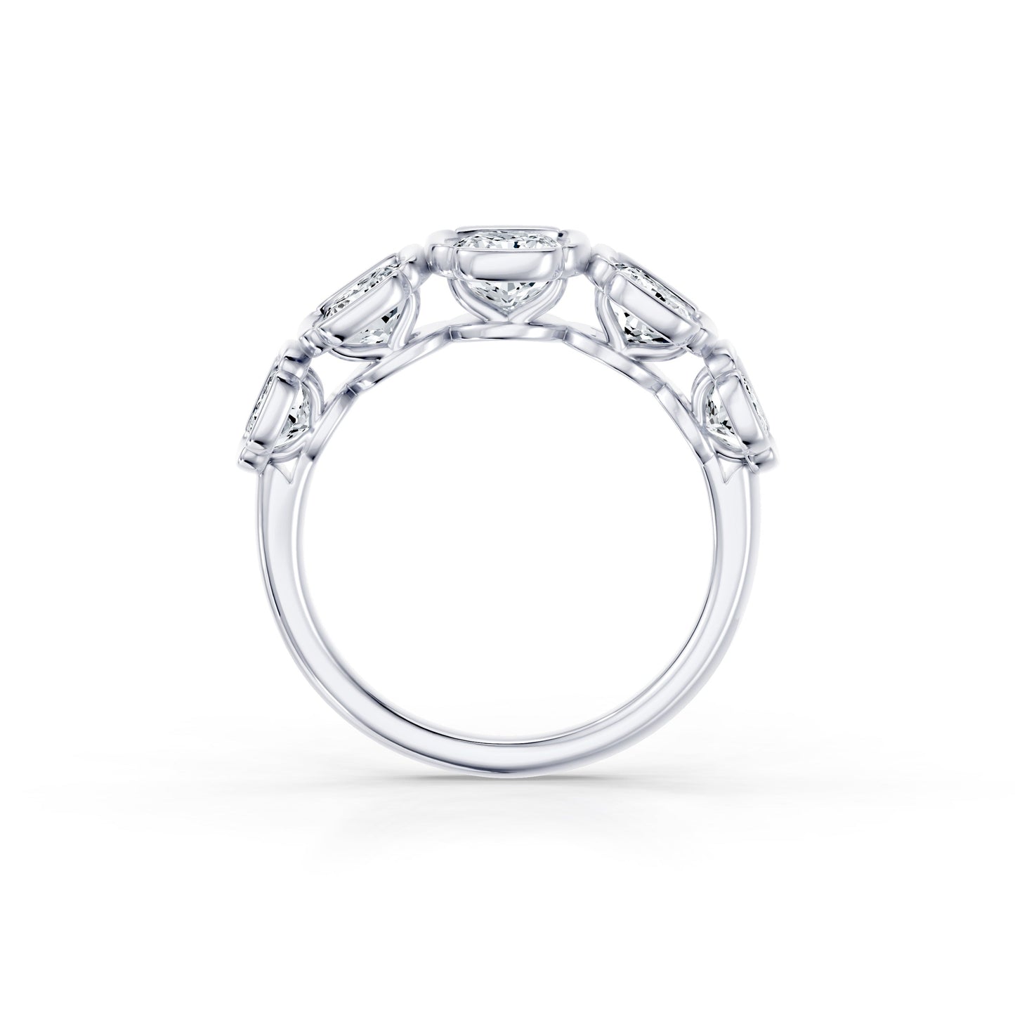 Doree 5-Stone Lab Diamond Cushion Band - view 5