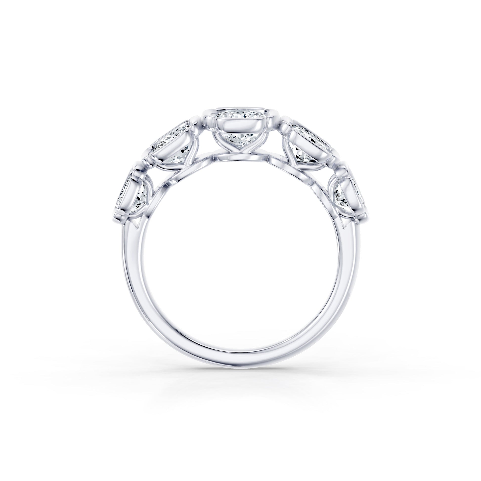 Doree 5-Stone Lab Diamond Cushion Band - view 5