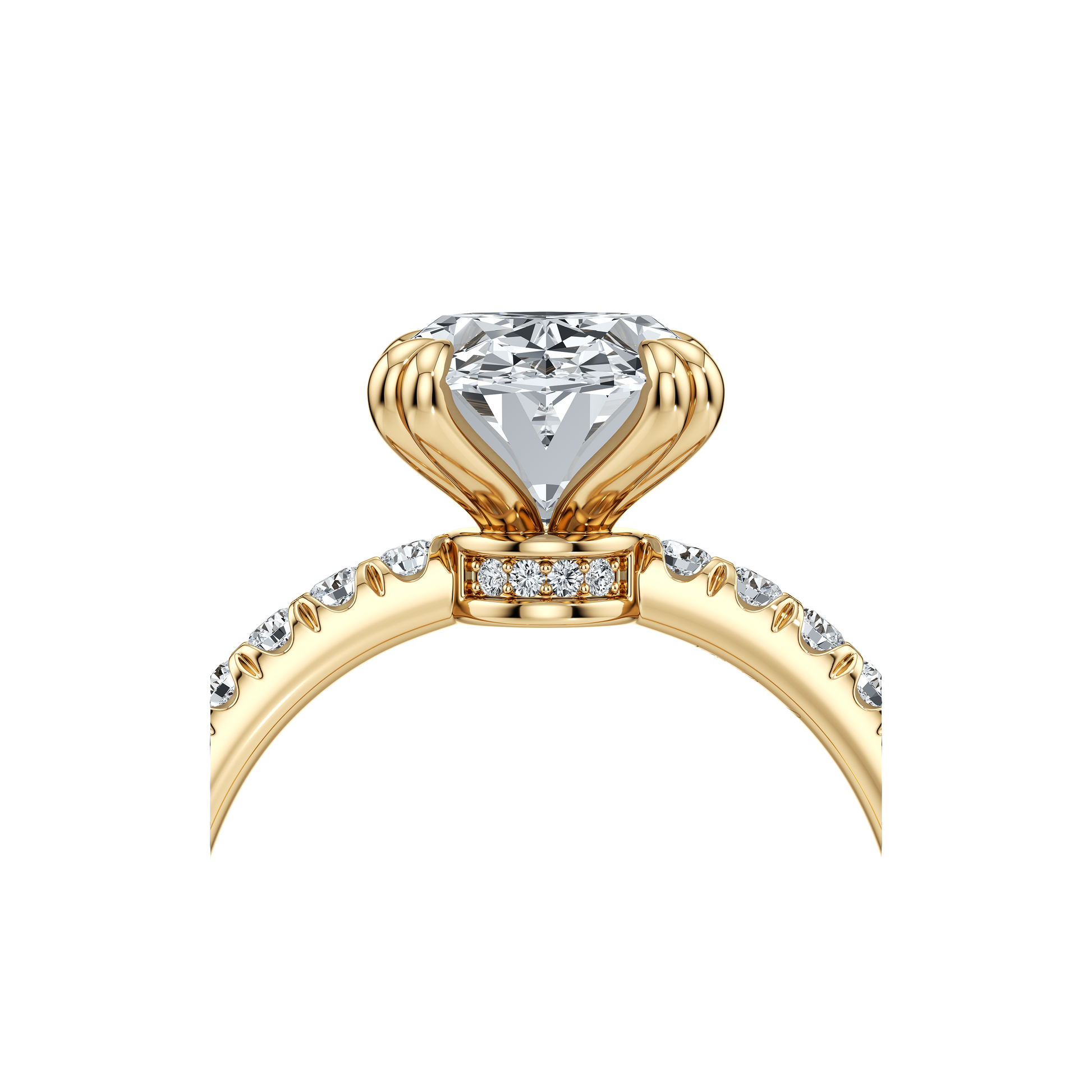 Audrey Signature Double Prong Radiant Lab Diamond Engagement Ring - view 8