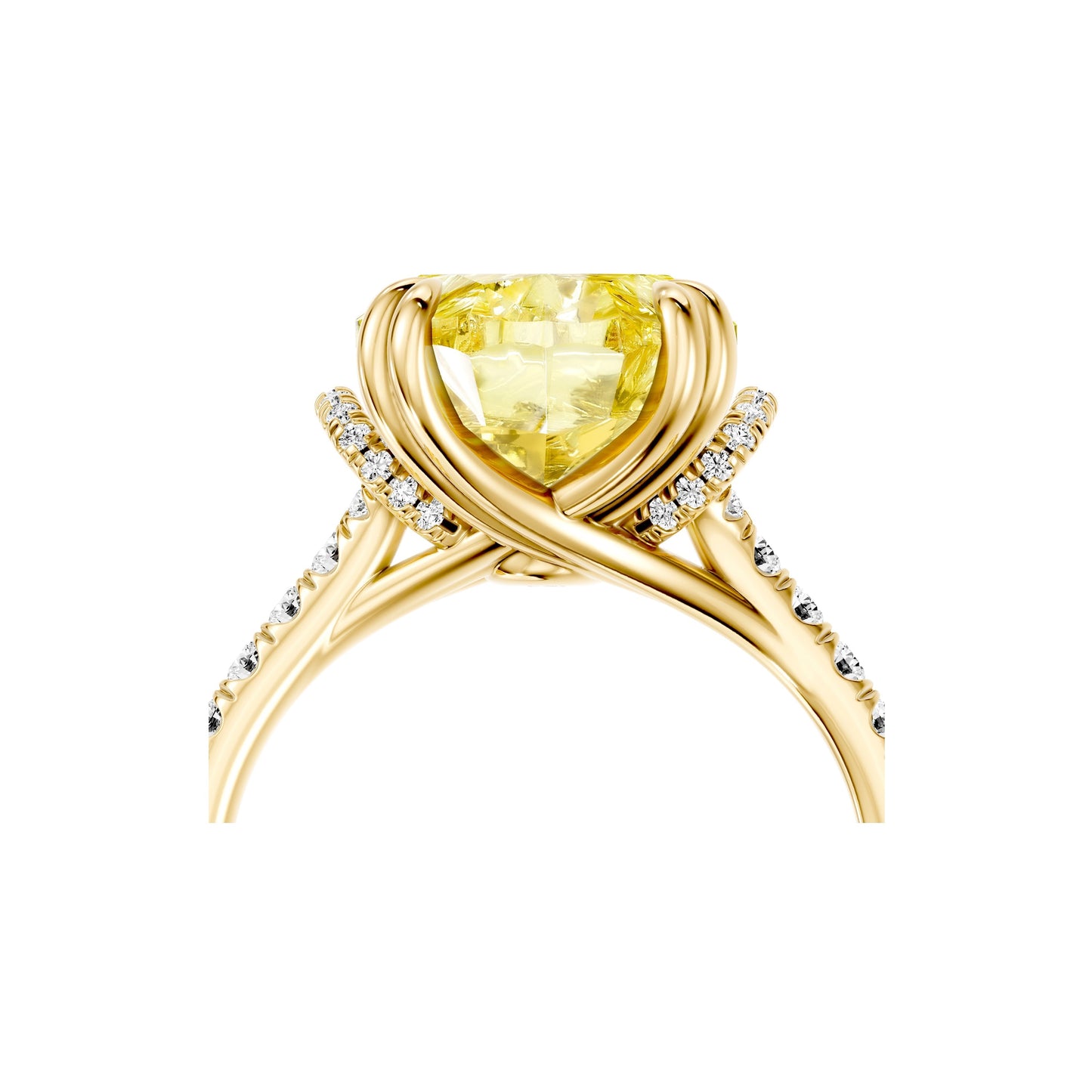 High Jewelry | Nathalie Oval Cut Yellow Diamond Solitaire Engagement Ring - view 5