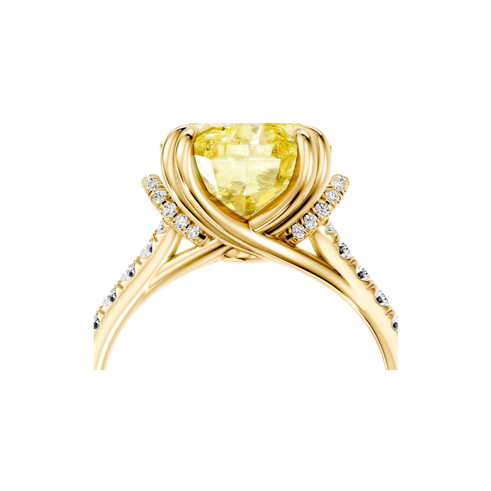 High Jewelry | Nathalie Oval Cut Yellow Diamond Solitaire Engagement Ring - view 5