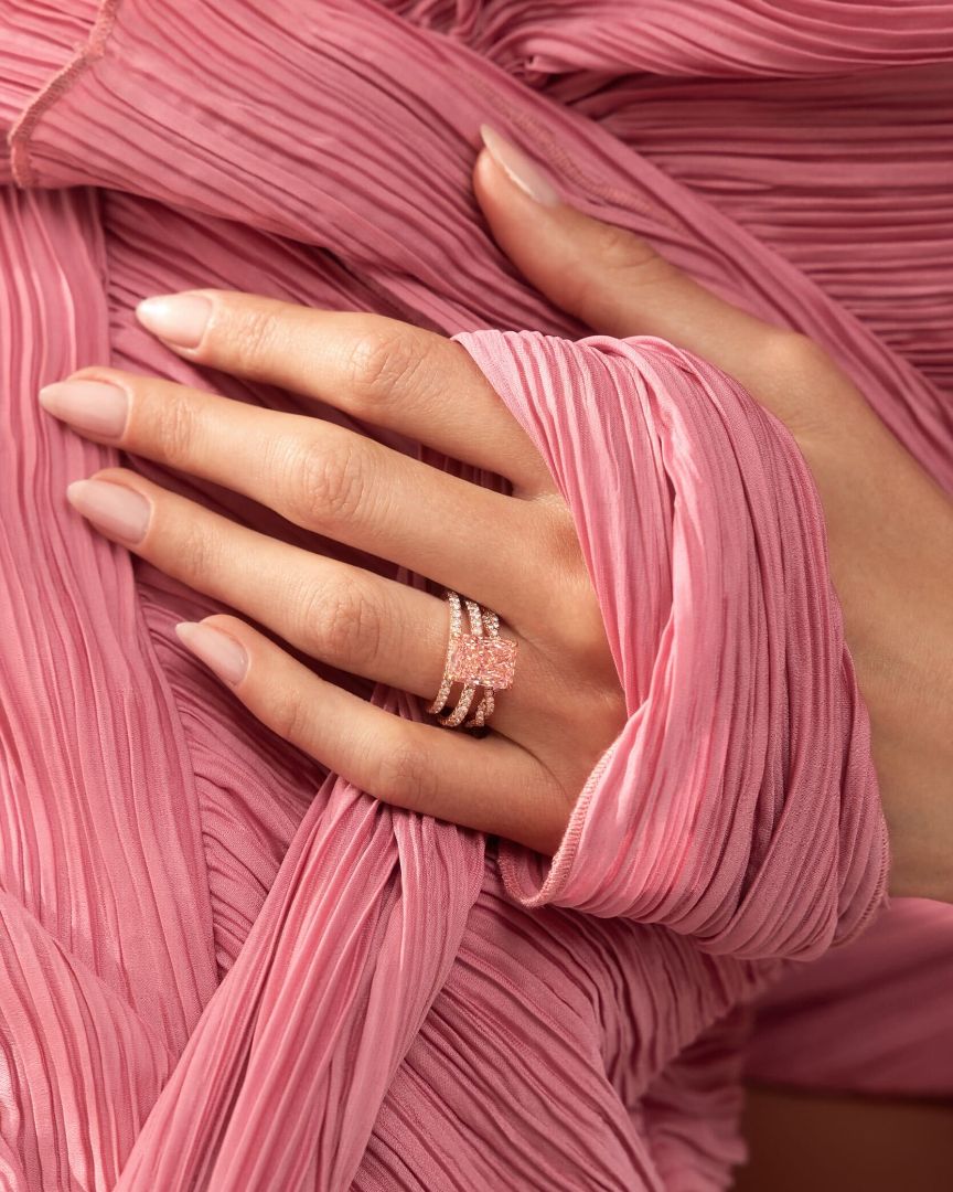 Elle Radiant Solitaire Lab Diamond Engagement Ring - view 5