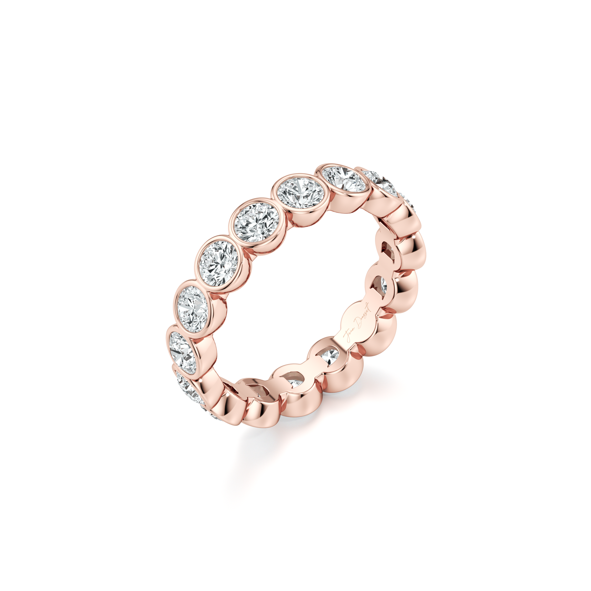 Bezel Set Round Brilliant Lab Diamond Eternity Band - view 5