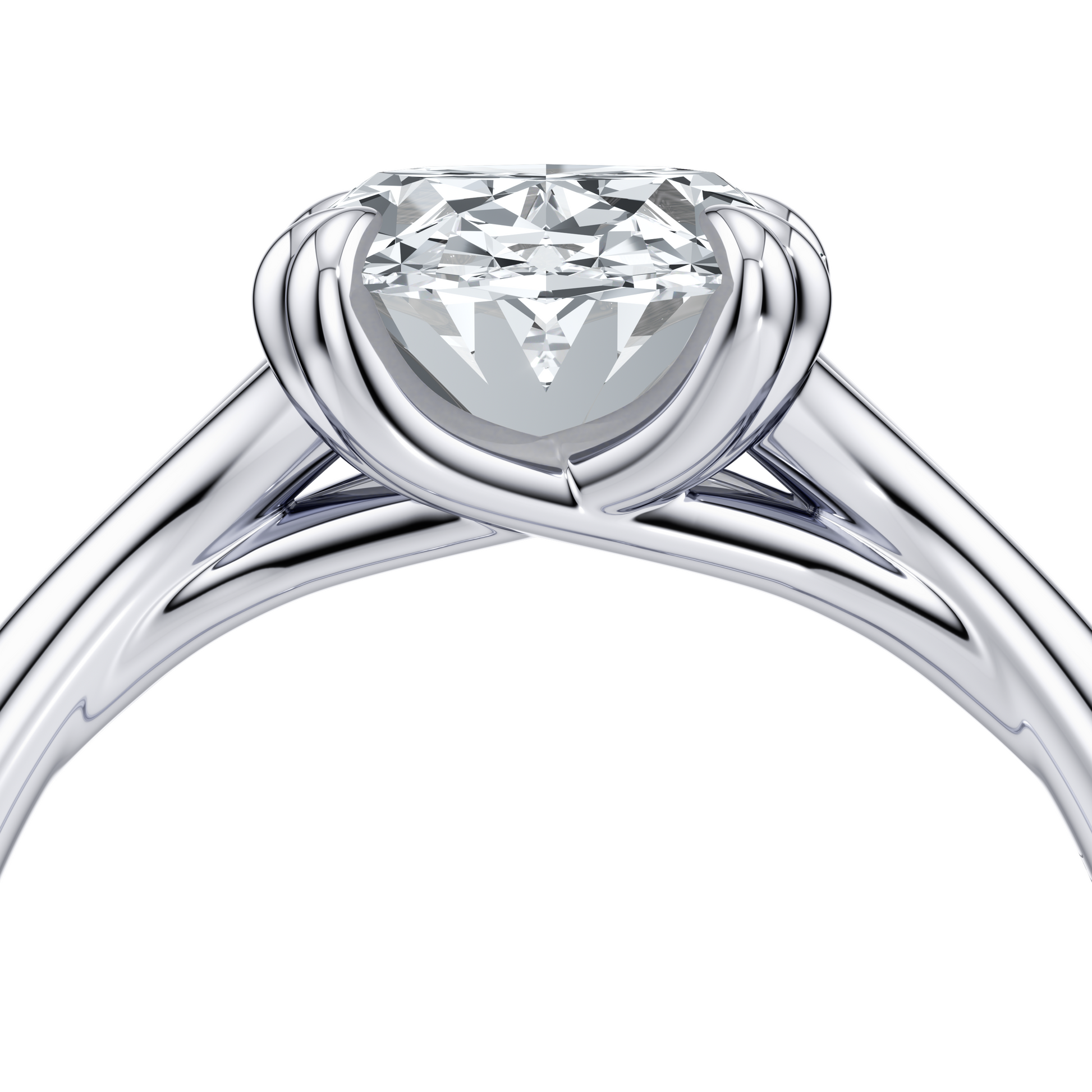 Jane Oval Solitaire Lab Diamond Engagement Ring - view 10