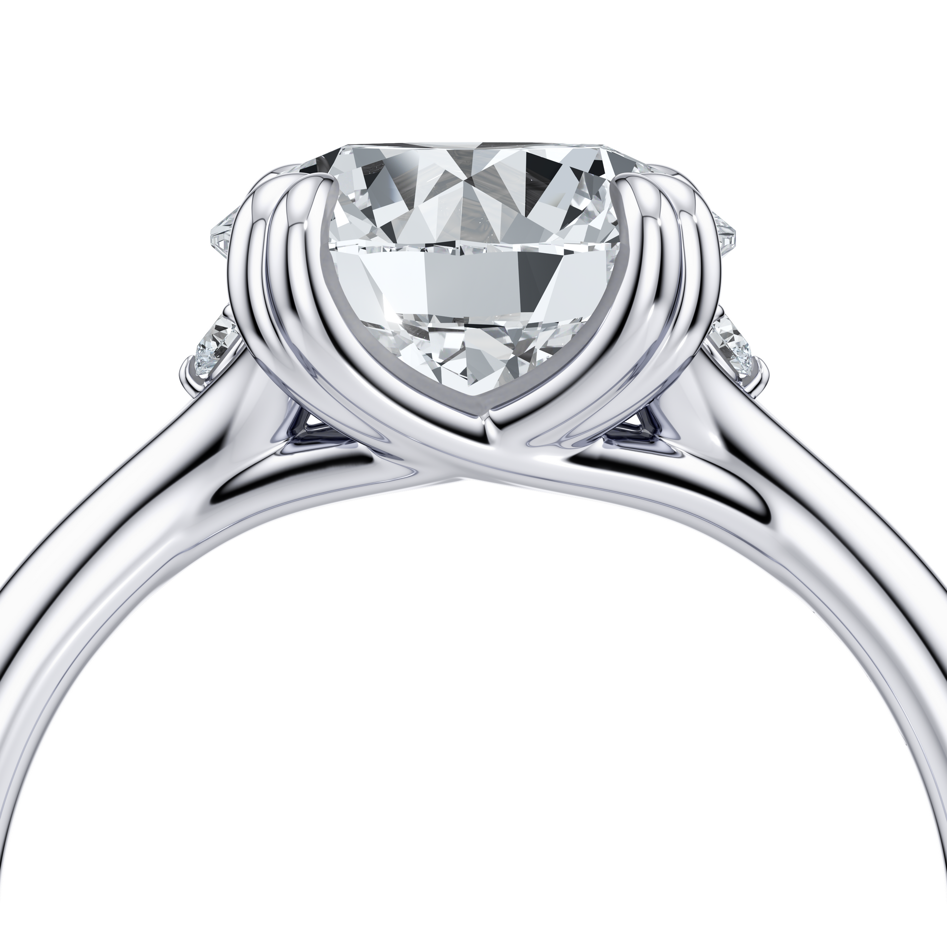 Jane Round Three Stone Engagement Ring - view 11