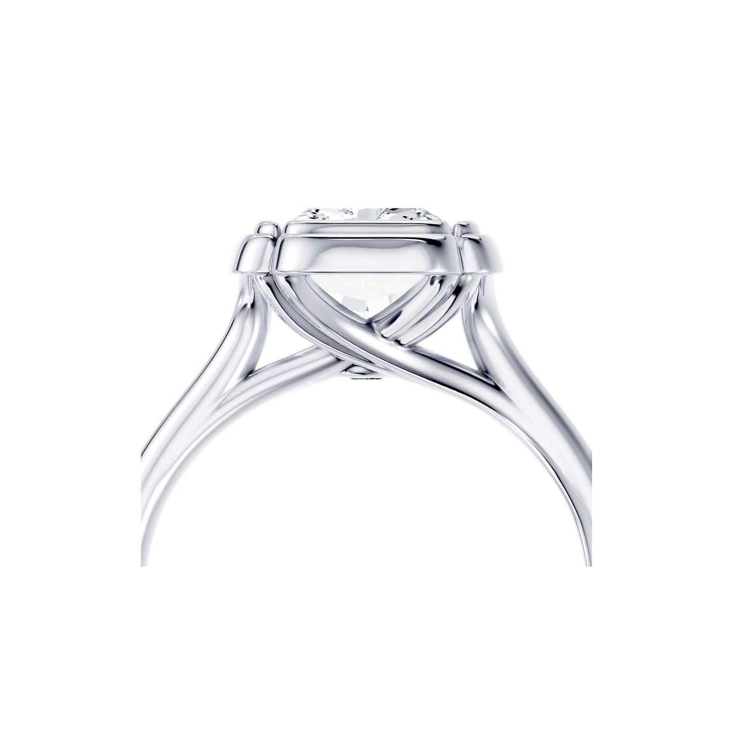 Doree Radiant Solitaire Lab Diamond Engagement Ring - view 4