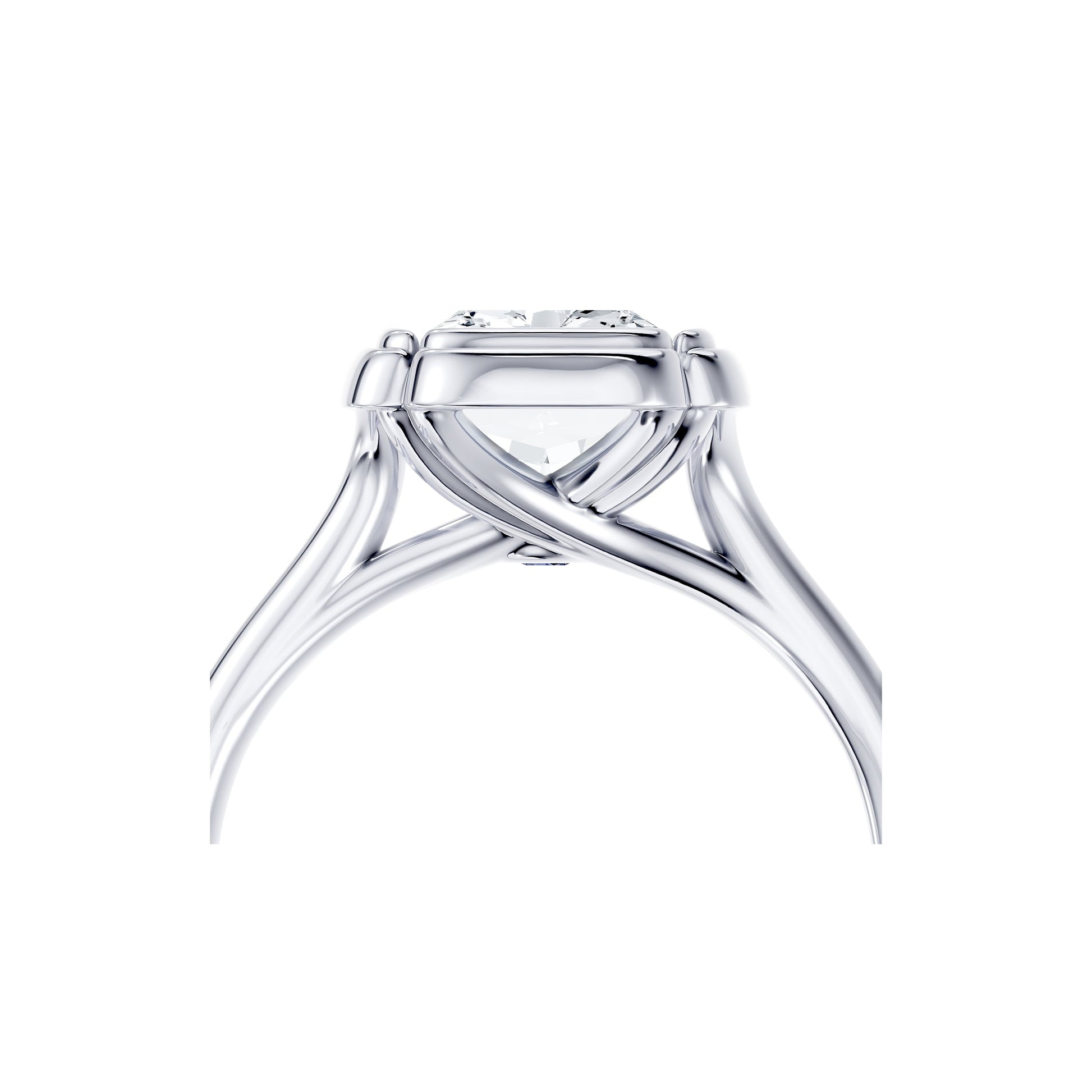 Doree Radiant Solitaire Lab Diamond Engagement Ring - view 4