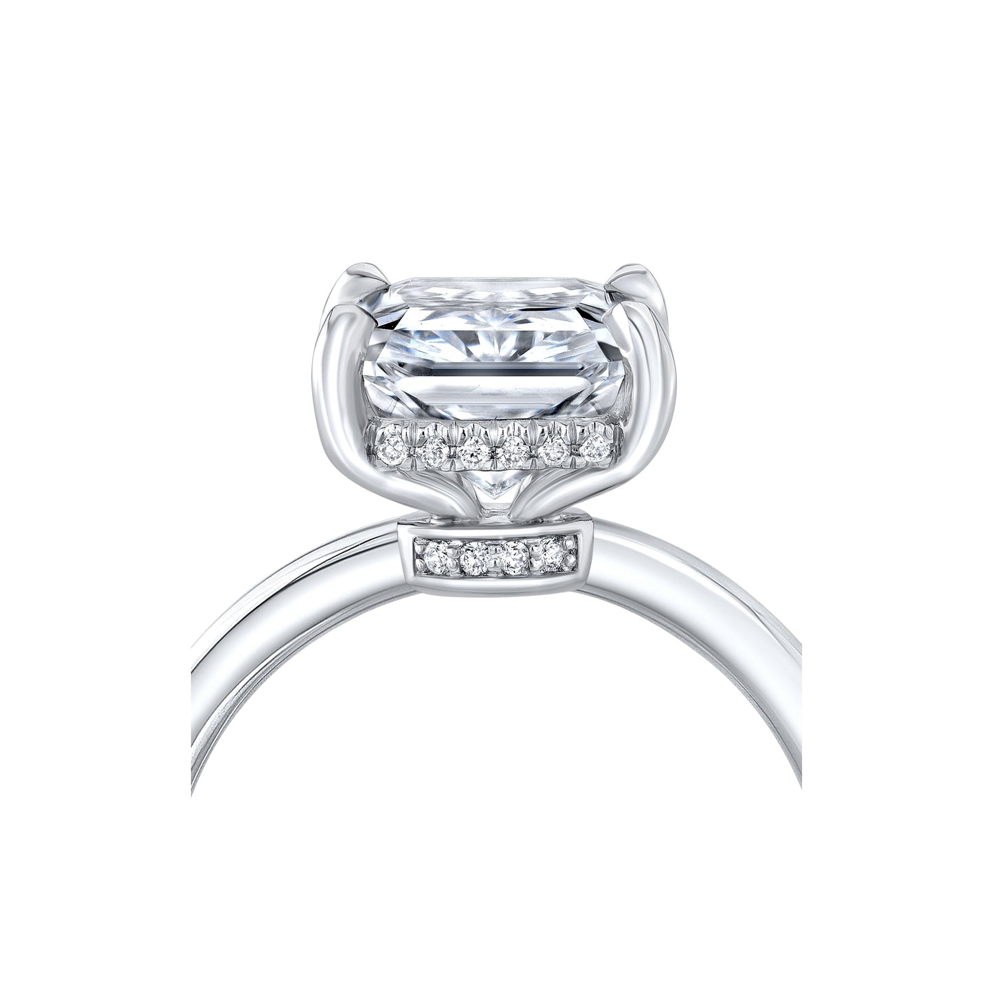 Audrey Radiant Solitaire Lab Pink Diamond Engagement Ring - view 8