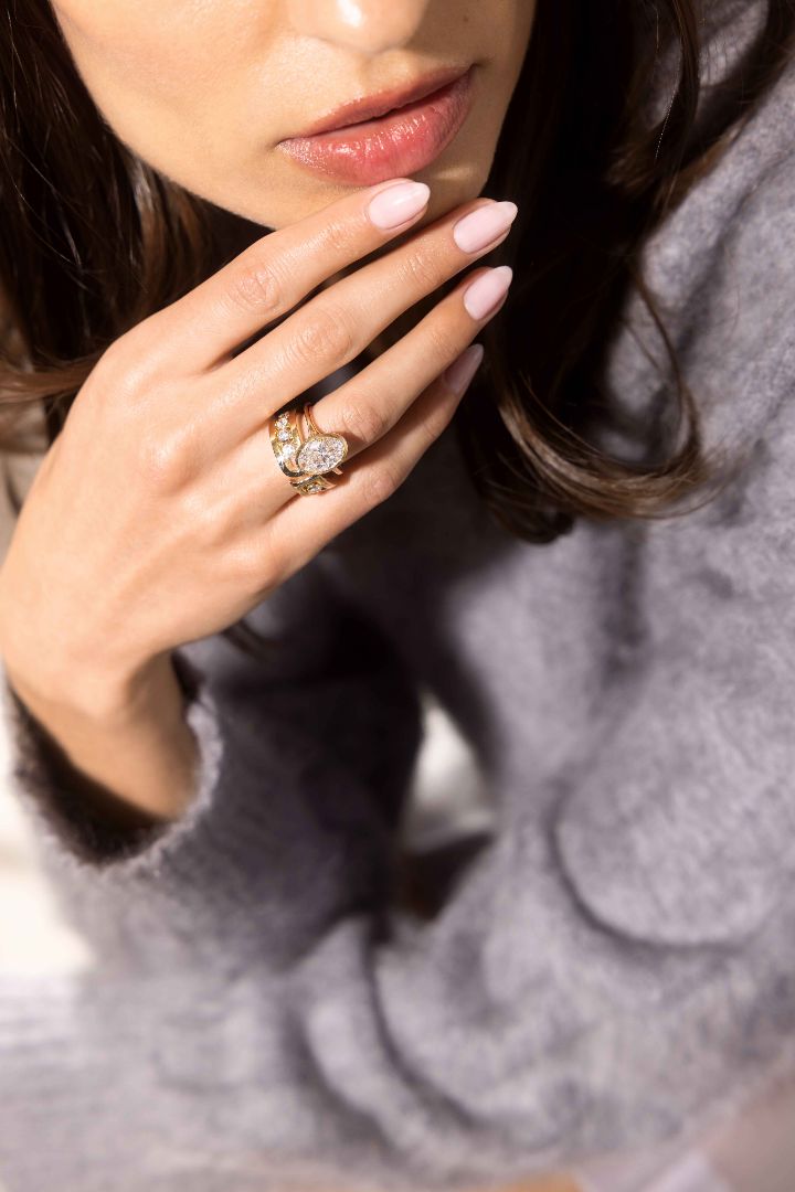 Elle Oval Bezel Lab Diamond Engagement Ring - view 5