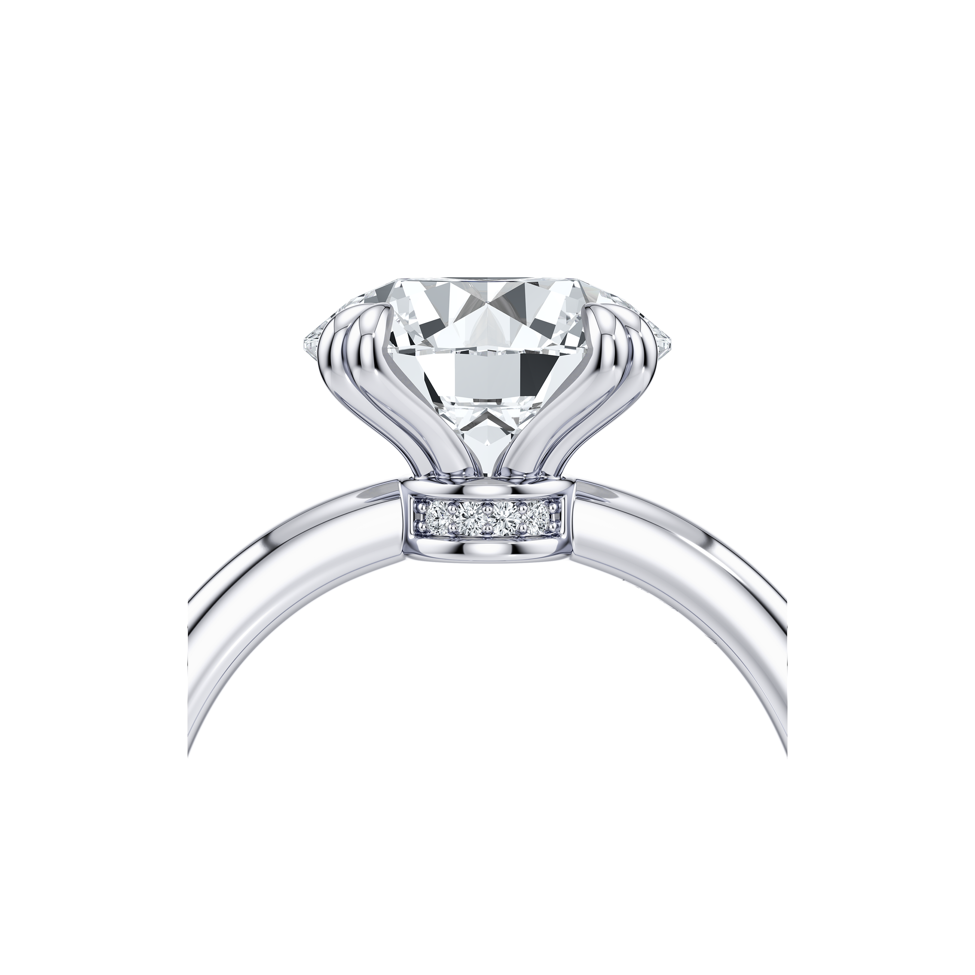 Audrey Signature Double Prong Emerald Lab Diamond Engagement Ring - view 4