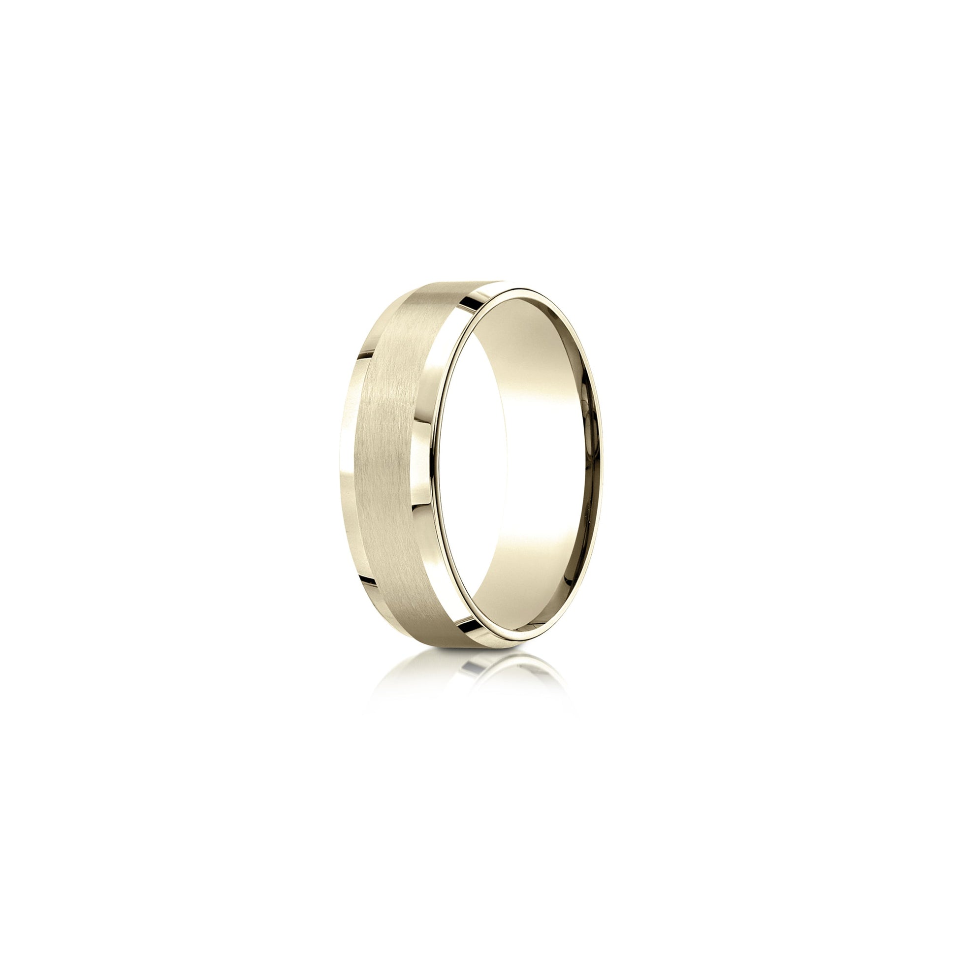 Modern Beveled Men's Wedding Band - view 5
