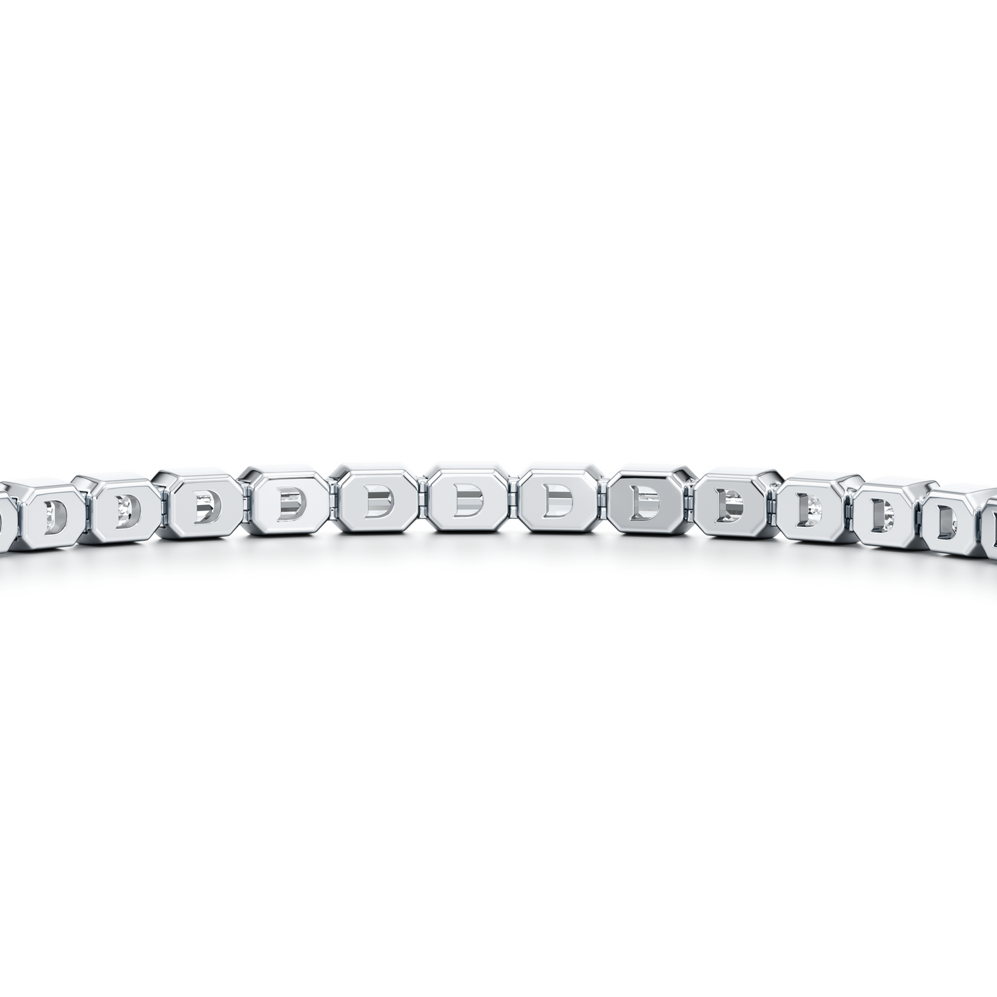 Bezel Set Emerald Lab Diamond Tennis Bracelet - view 5