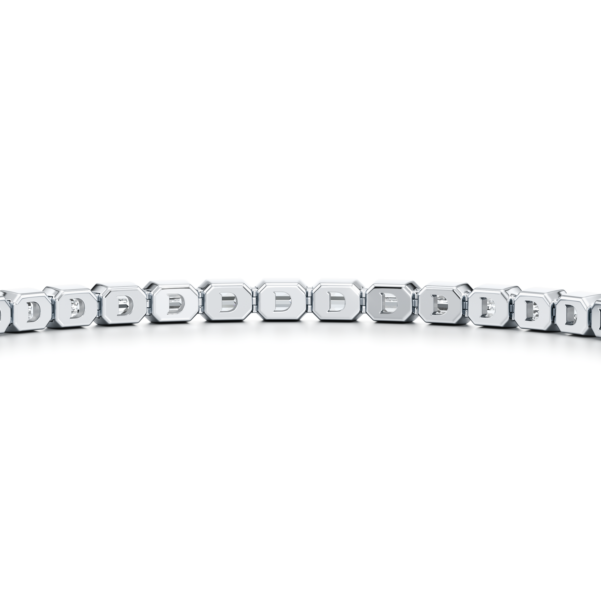 Bezel Set Emerald Lab Diamond Tennis Bracelet - view 5