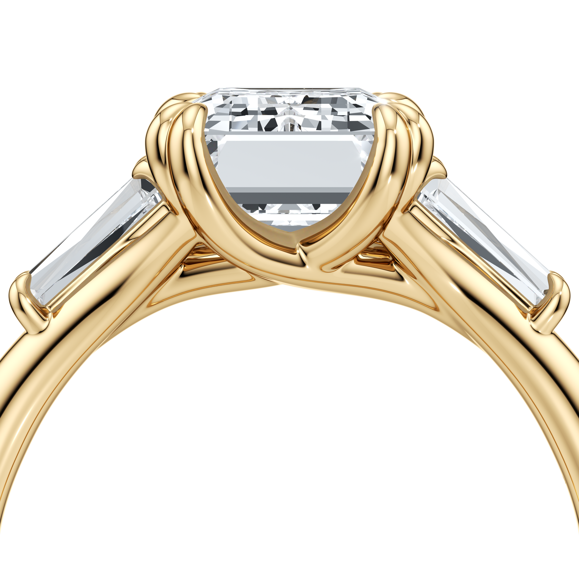 High Jewelry | Jane Emerald Three Stone Engagement Ring - view 12