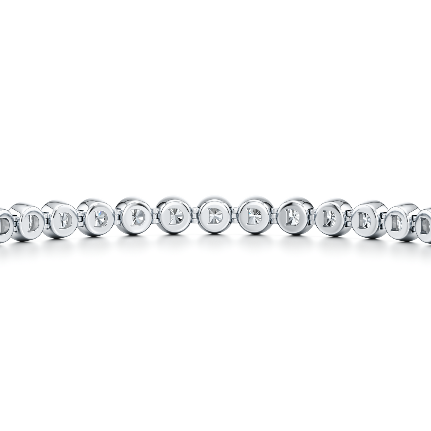 Bezel Set Round Brilliant Lab Diamond Tennis Bracelet - view 5