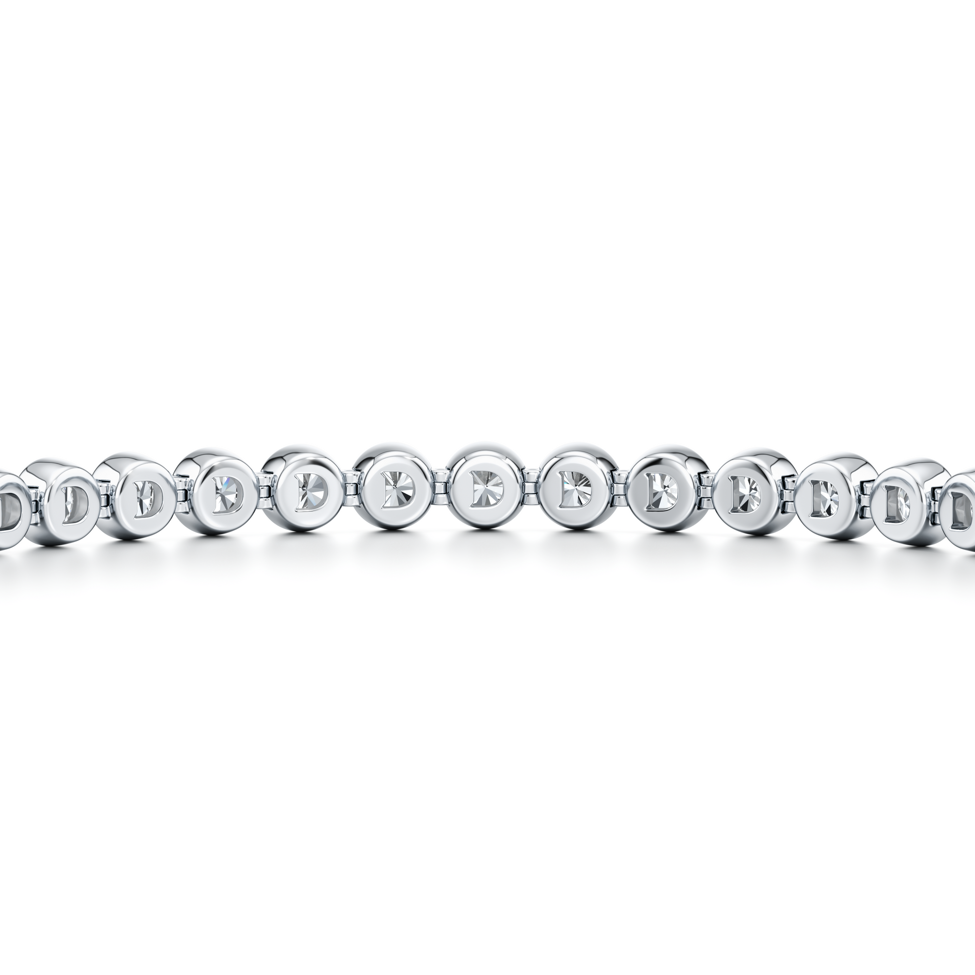 Bezel Set Round Brilliant Lab Diamond Tennis Bracelet - view 5