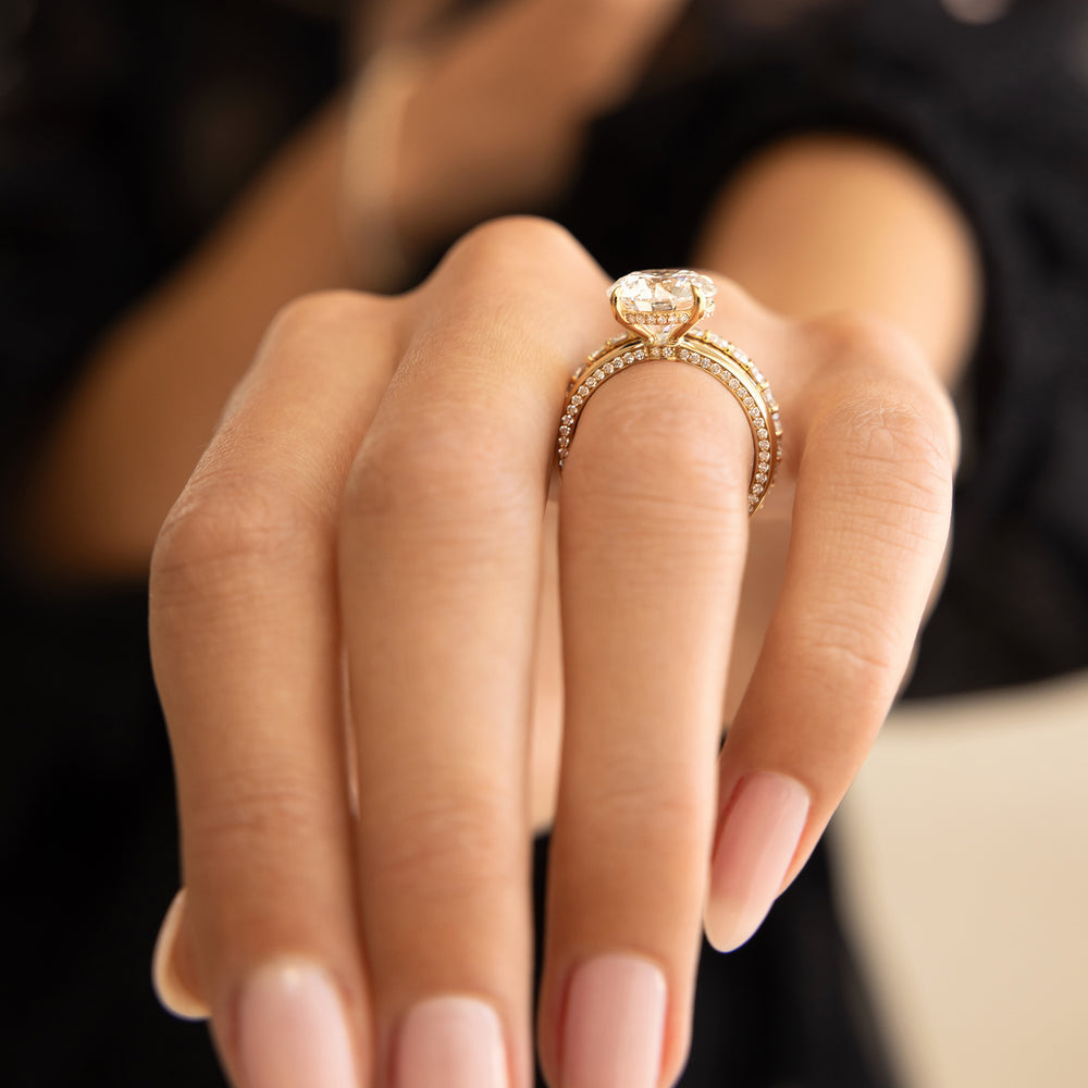 Hayden Signature Antique Cushion Solitaire Lab Diamond Engagement Ring - view 4
