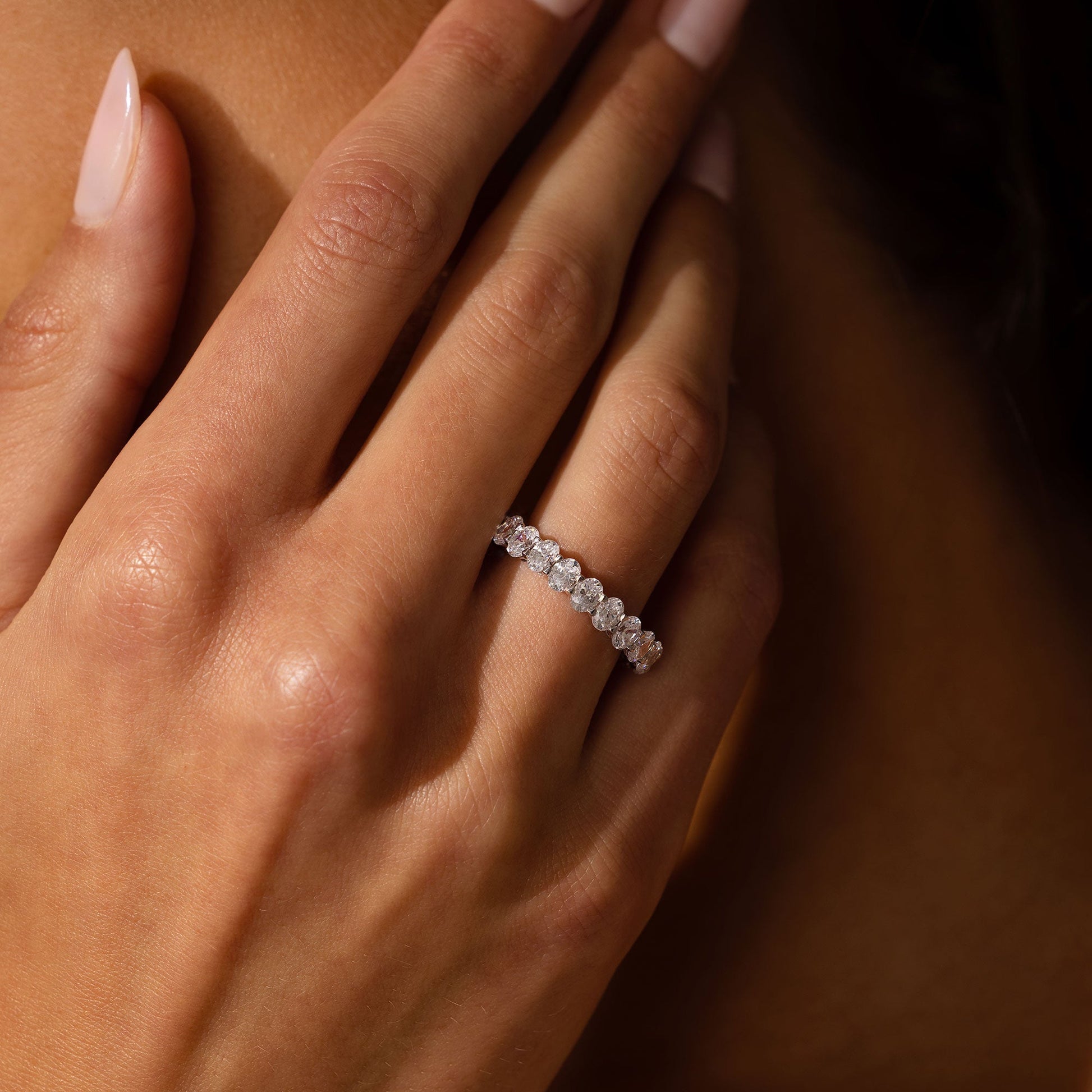 Olivia Oval Lab Diamond Eternity Band - view 5