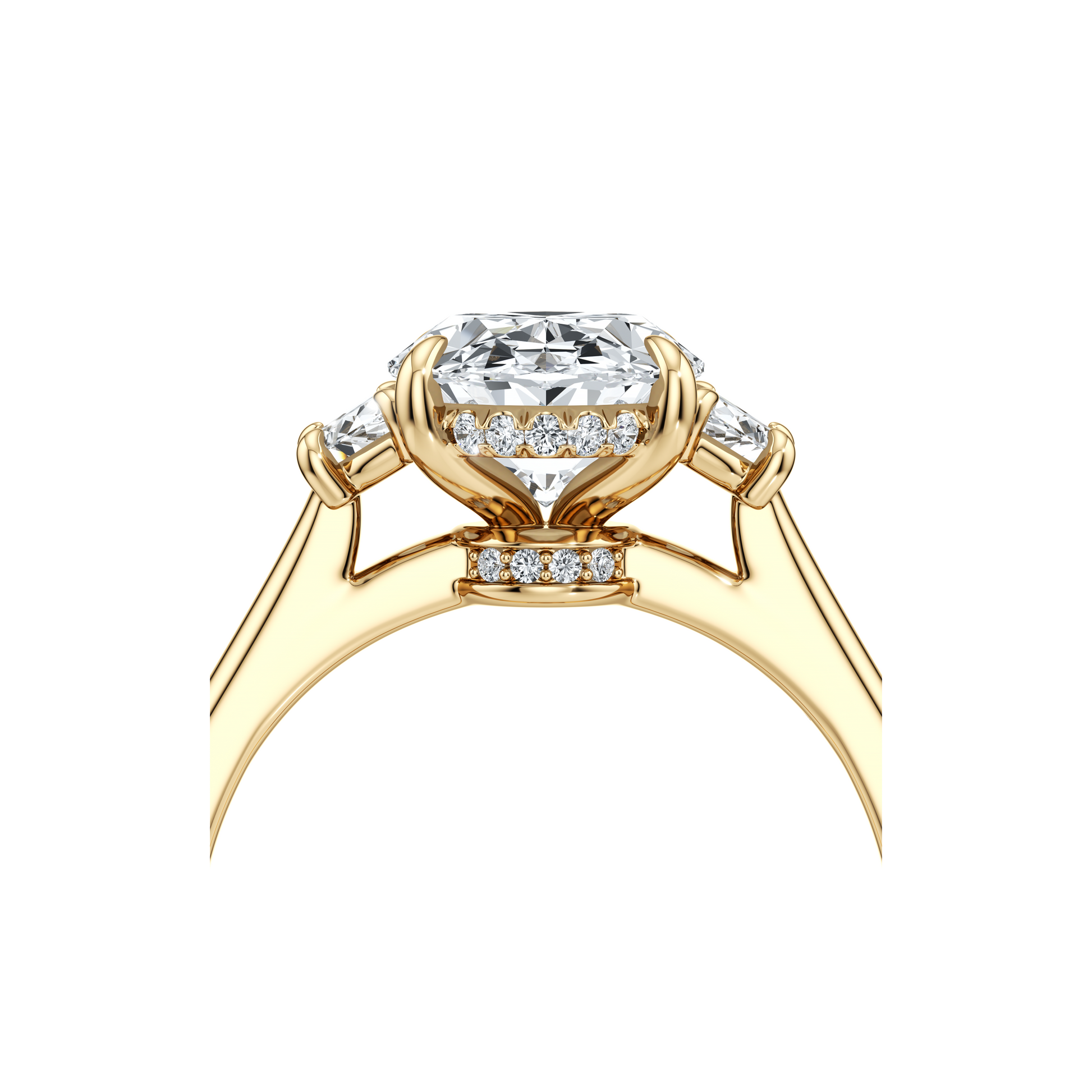 Chelsea Oval Three Stone Lab Diamond Engagement Ring - view 4