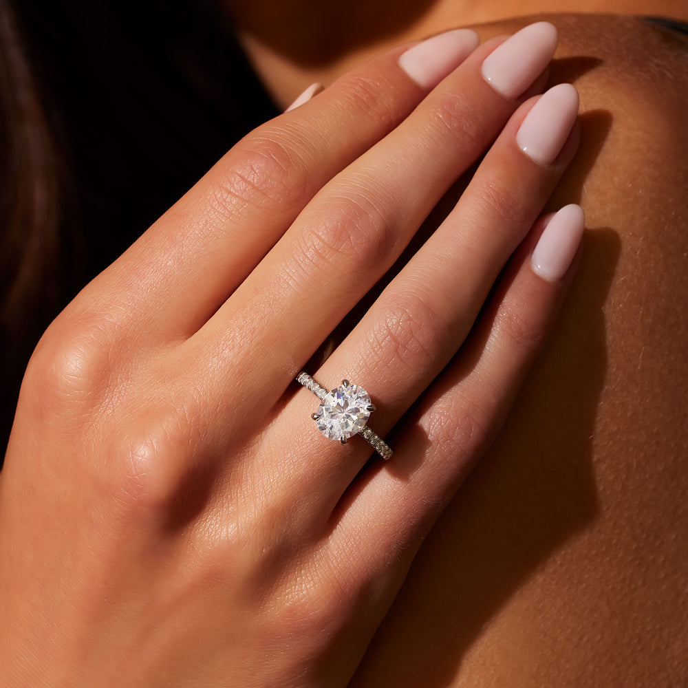 Audrey Oval Shape Solitaire Lab Diamond Engagement Ring - view 4