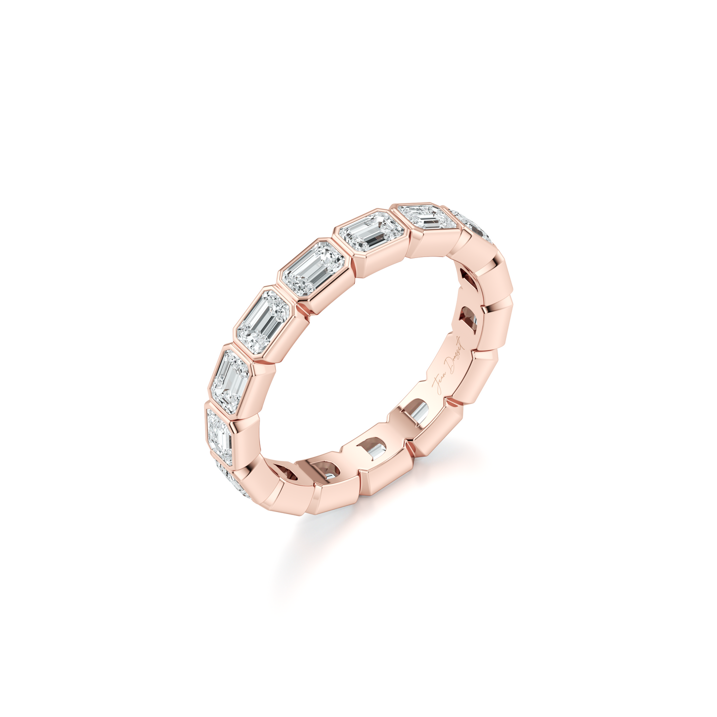 Bezel Set Emerald Lab Diamond Eternity Band - view 5