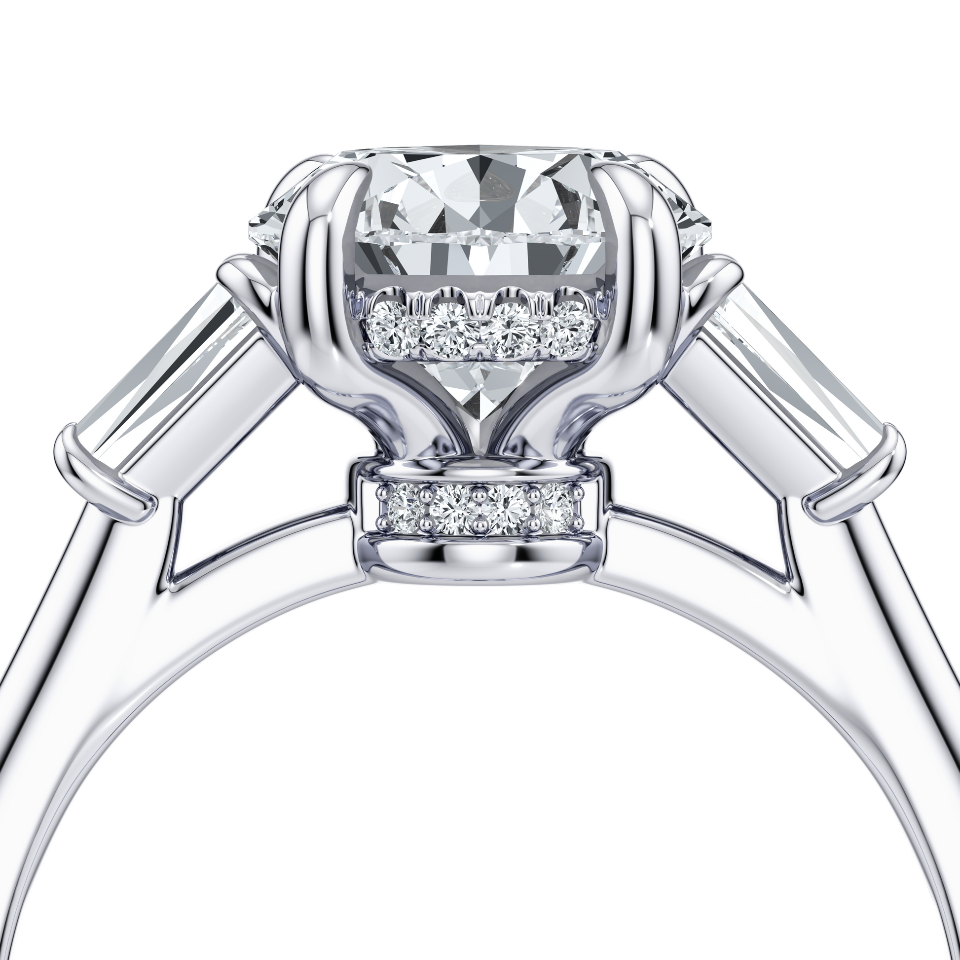 Chelsea Pear Three Stone Engagement Ring - view 4