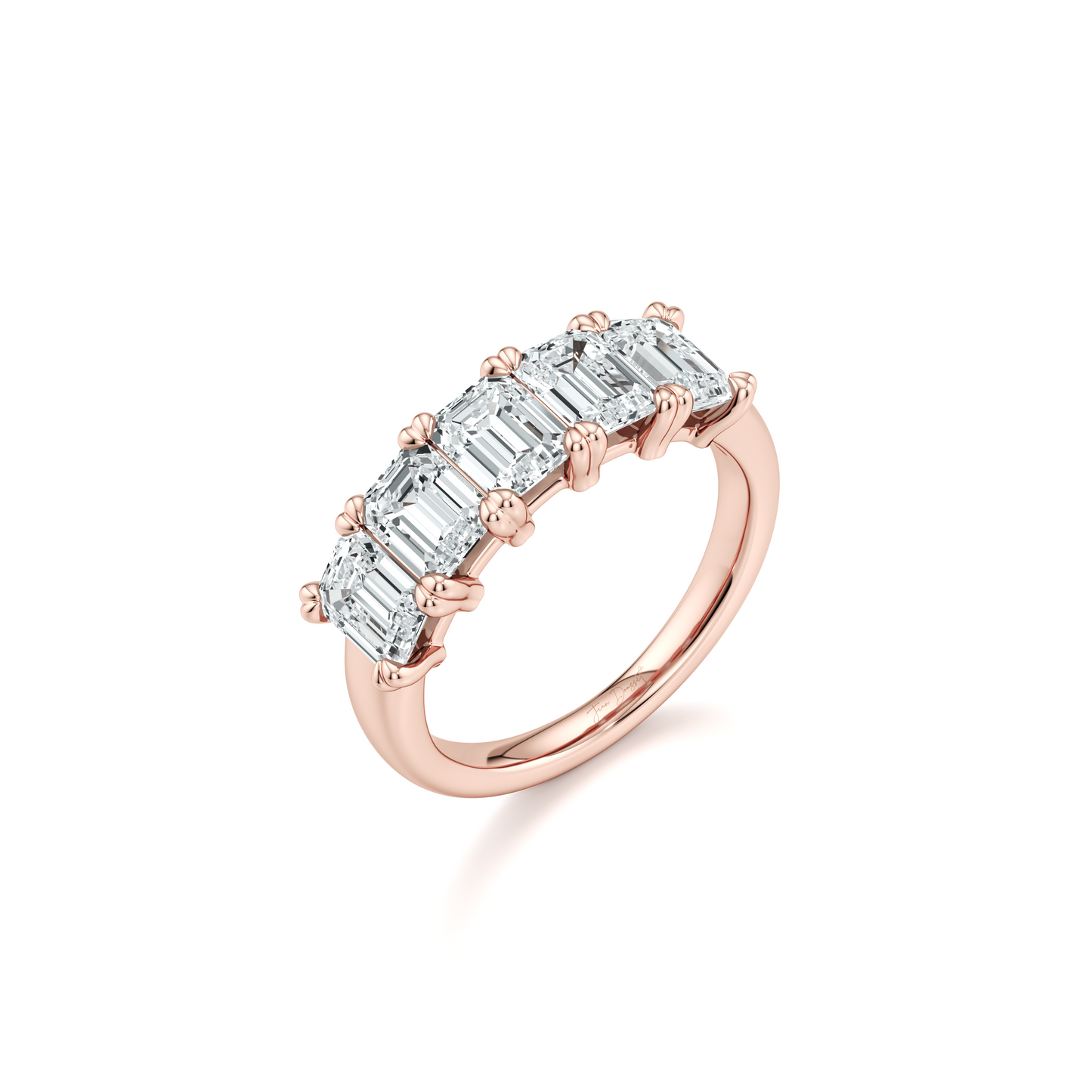 Elle 5-Stone Emerald Lab Diamond Band - view 5