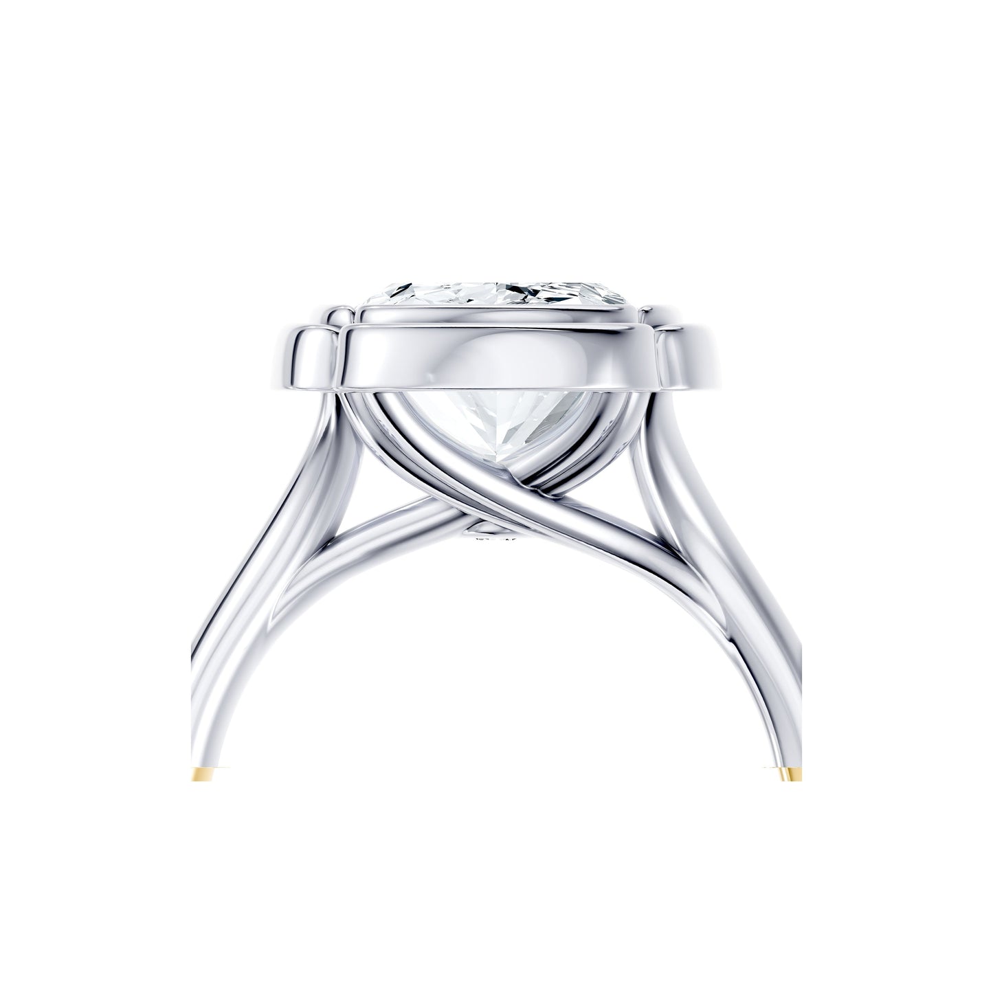 Doree Antique Cushion Solitaire Lab Diamond Engagement Ring - view 5