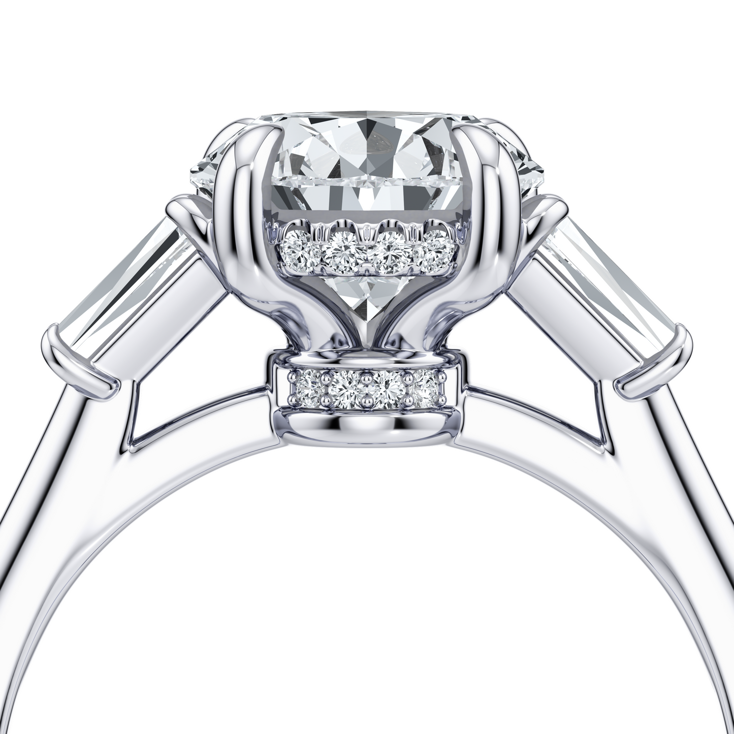 Chelsea Pear Three Stone Engagement Ring - view 8