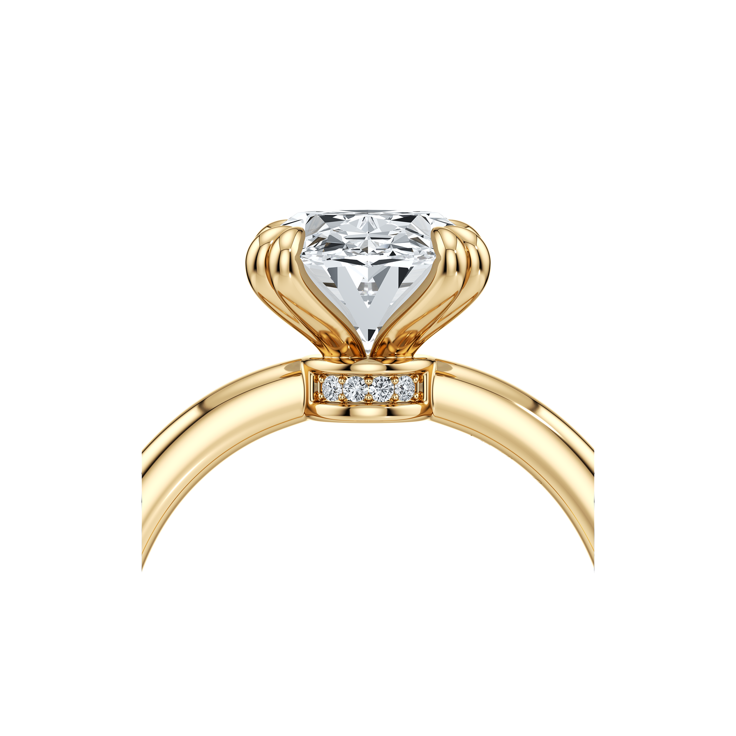 Audrey Signature Double Prong Antique Cushion Lab Diamond Engagement Ring - view 12