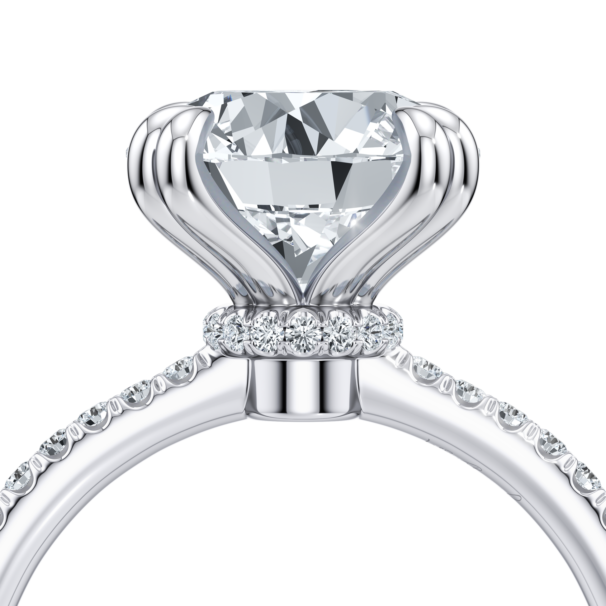 Kate Antique Cushion Solitaire Lab Diamond Engagement Ring - view 10
