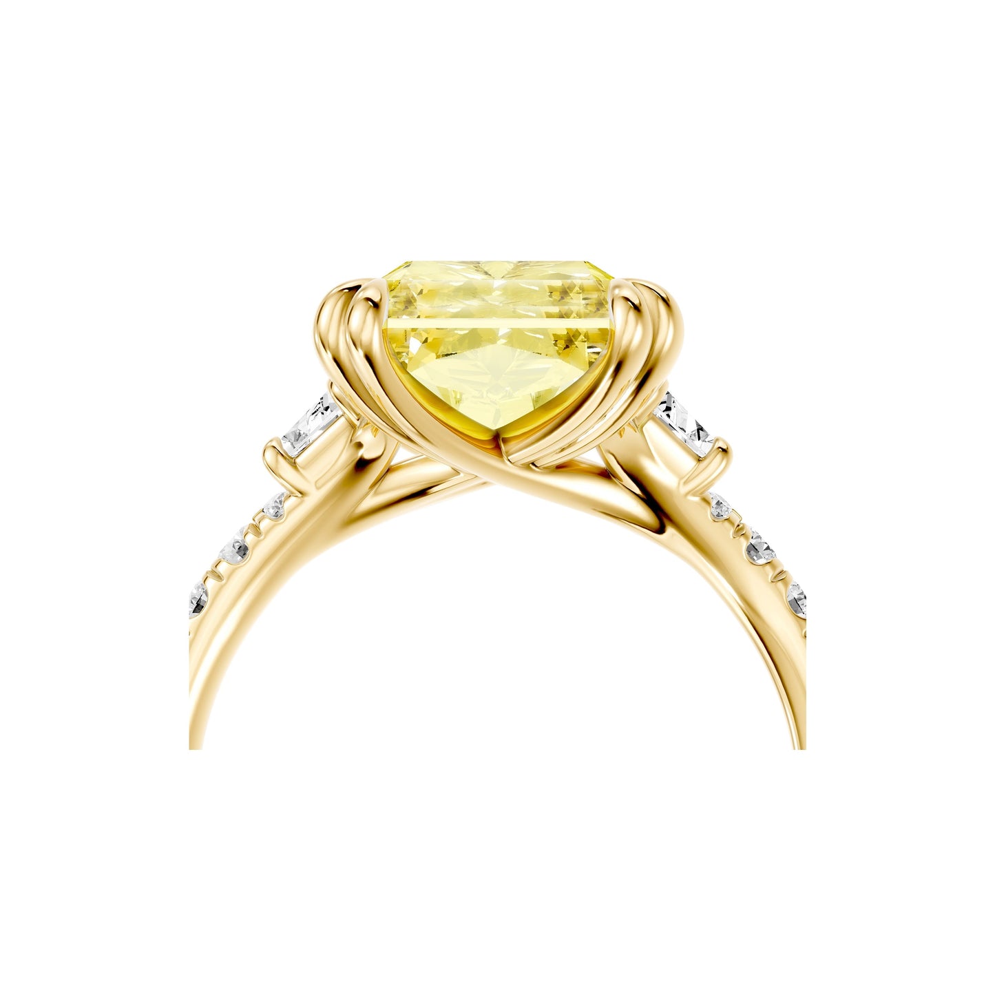 High Jewelry | Jane Radiant Yellow Diamond Three Stone Engagement Ring - view 5