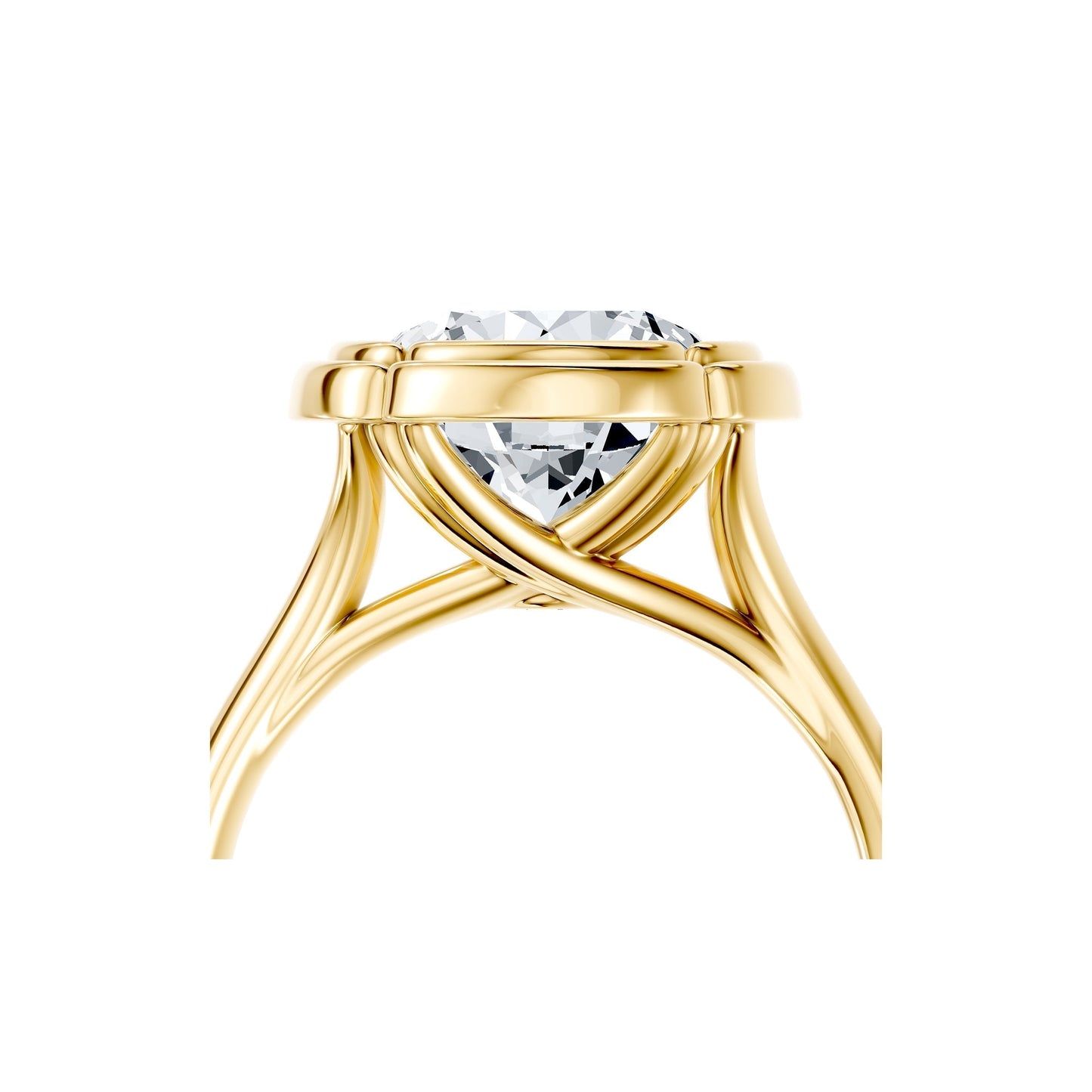 Doree Round Solitaire Lab Diamond Engagement Ring - view 5