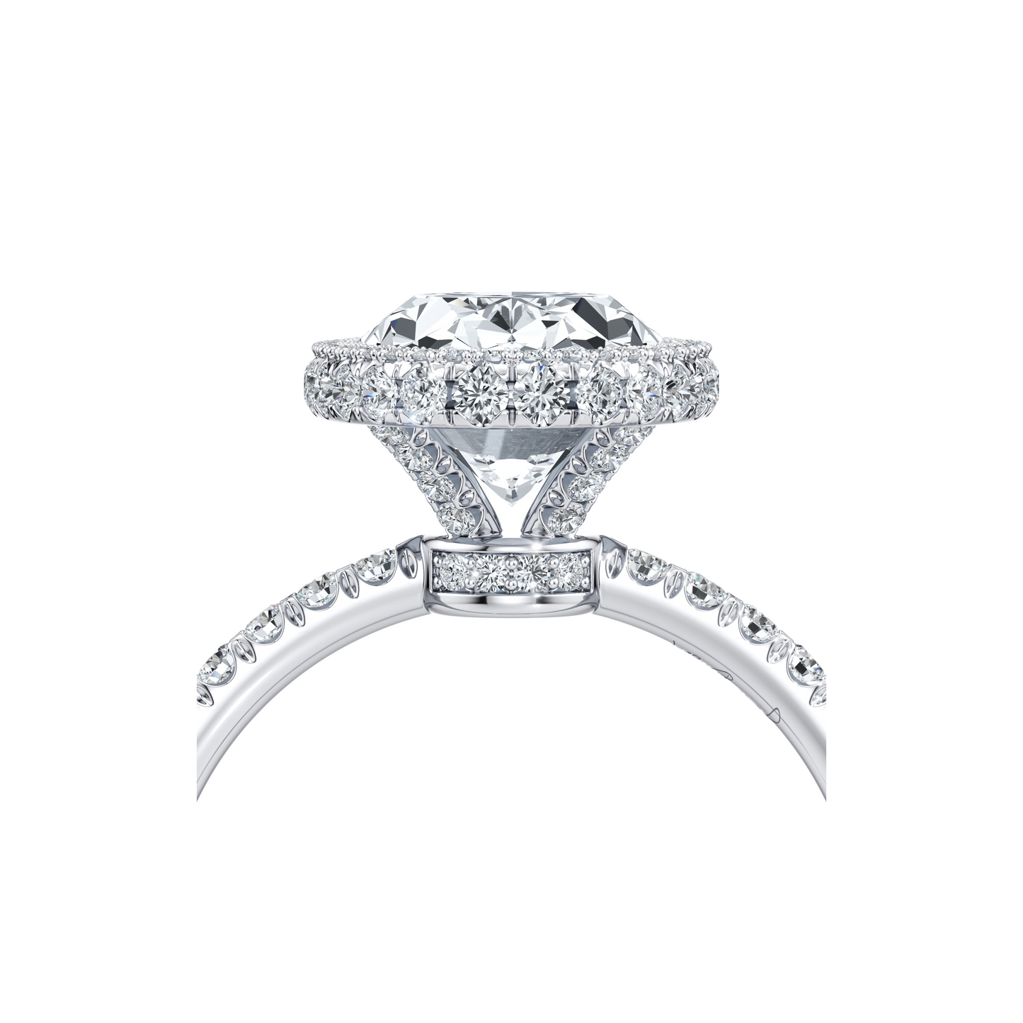 Alyssa Oval Invisible Halo Lab Diamond Engagement Ring - view 4