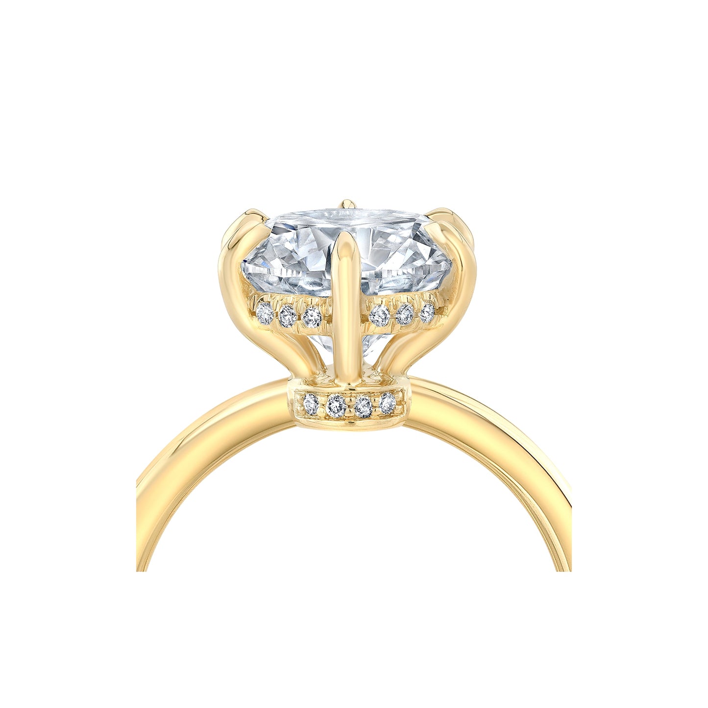 Audrey Round Cut 6-Prong Solitaire Lab Diamond Engagement Ring - view 8
