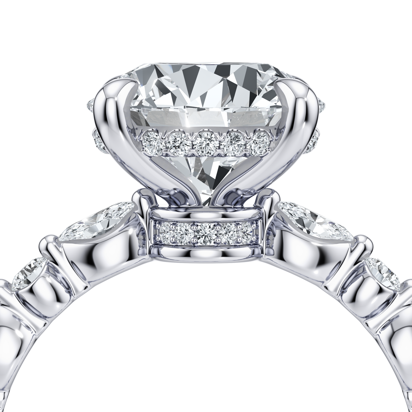 Vivienne Heritage Round Solitaire Lab Diamond Engagement Ring - view 4