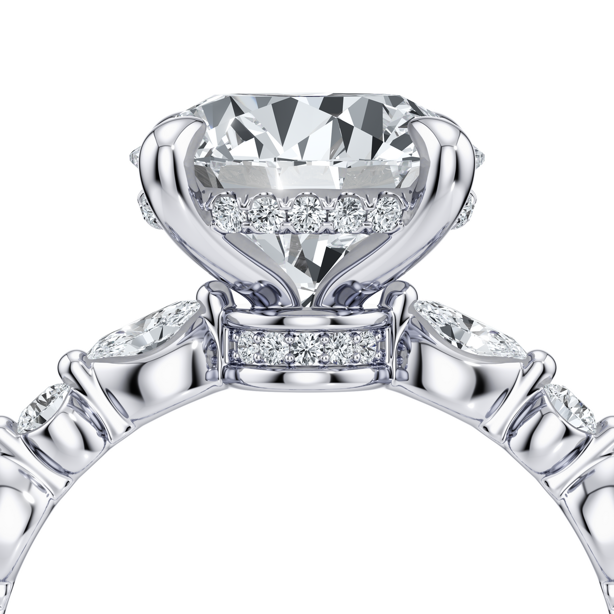 Vivienne Heritage Round Solitaire Lab Diamond Engagement Ring - view 4