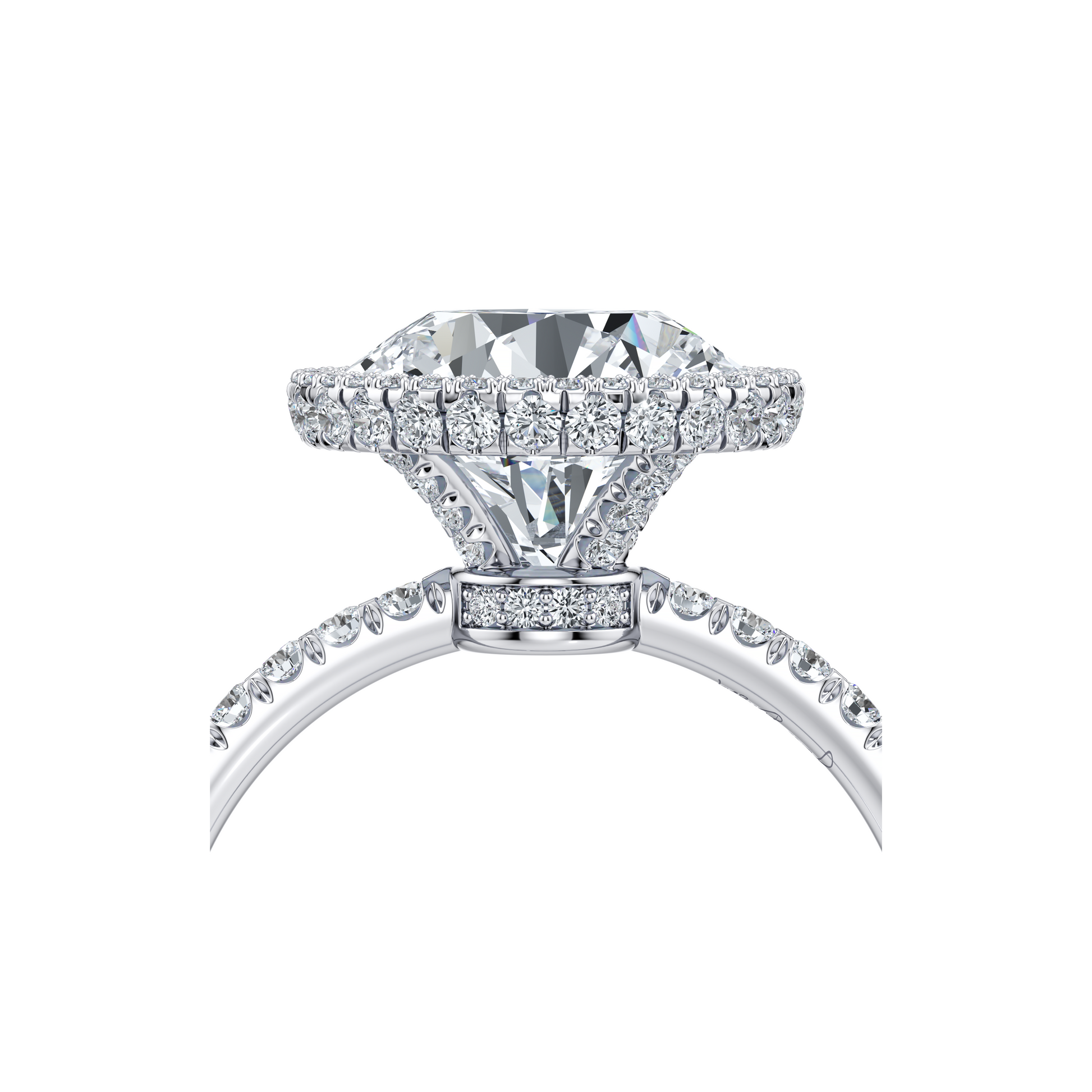 Alyssa Invisible Halo Cushion Lab Diamond Engagement Ring - view 4