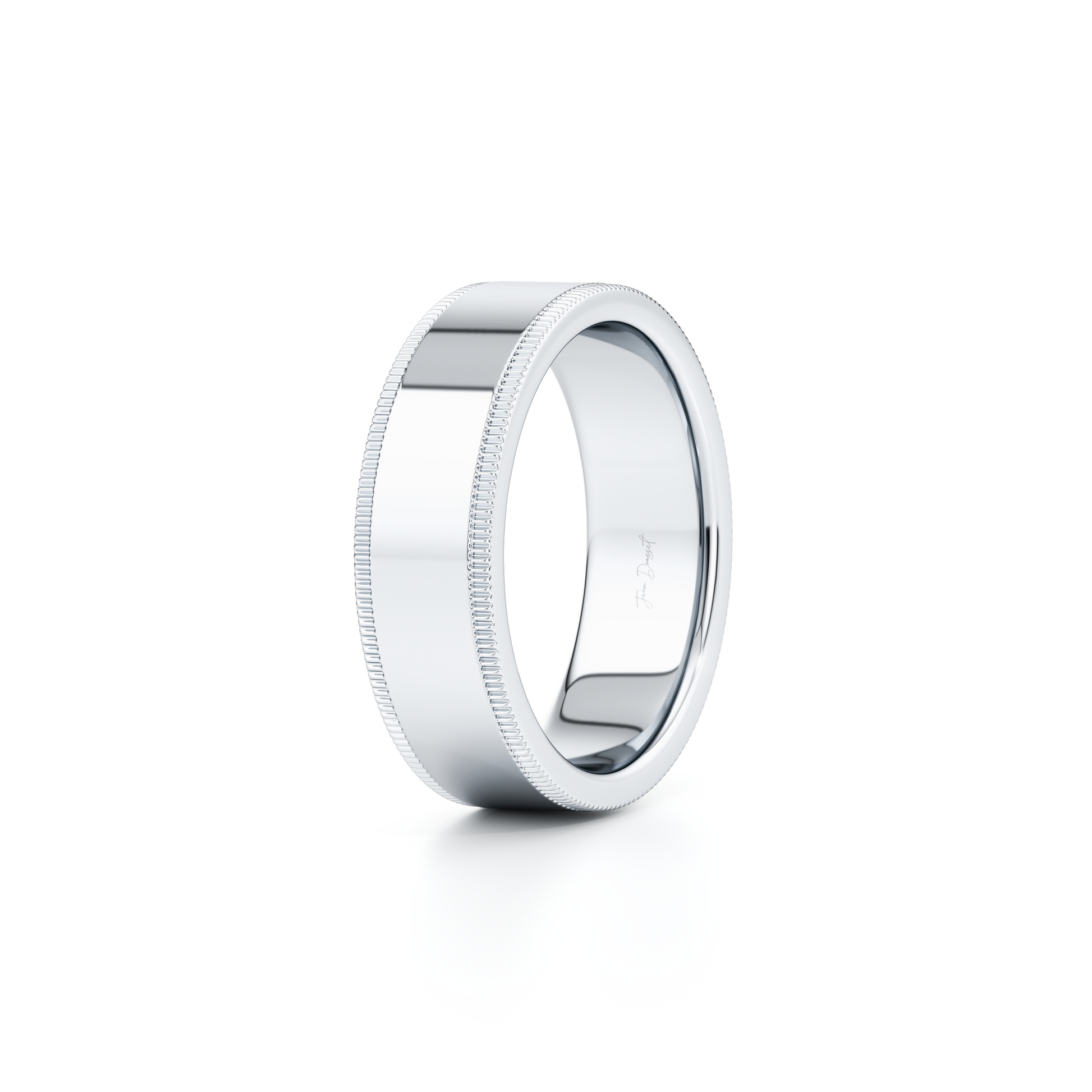Modern Flat Men's Band With Milgrain - view 5