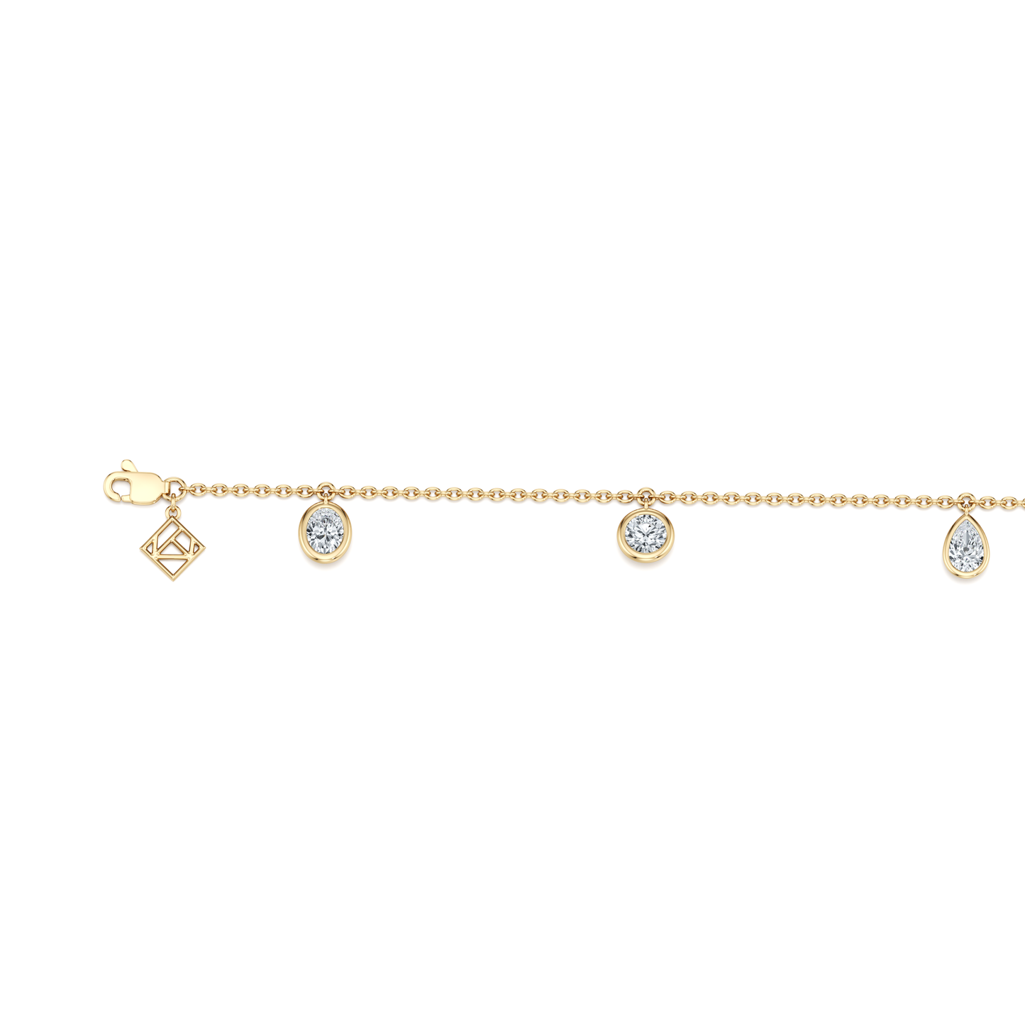 Bezel Set Lab Diamond Charm Bracelet - view 5