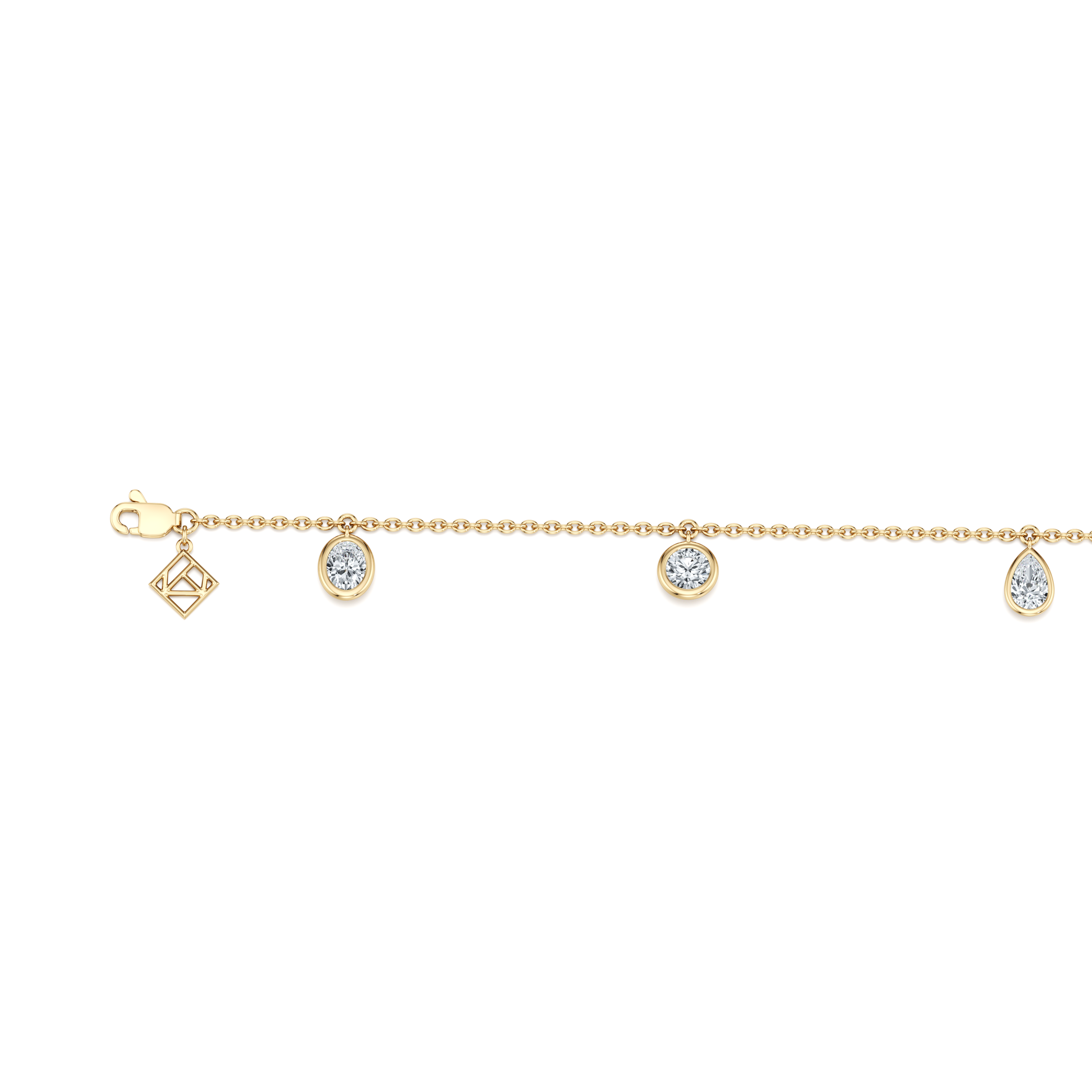 Bezel Set Lab Diamond Charm Bracelet - view 5
