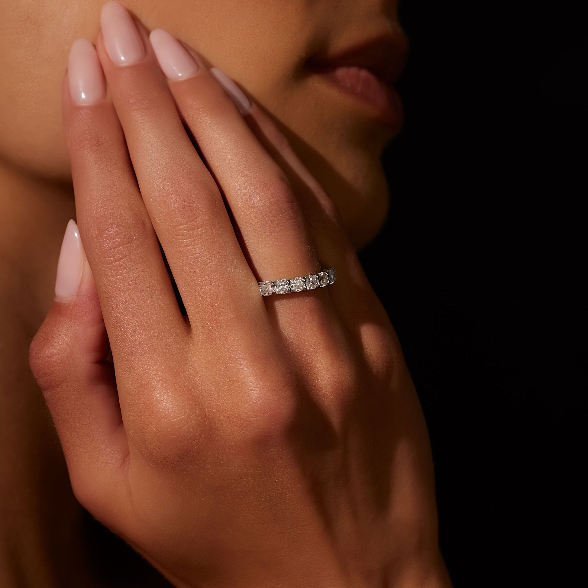 Olivia Cushion Lab Diamond Eternity Band - view 5