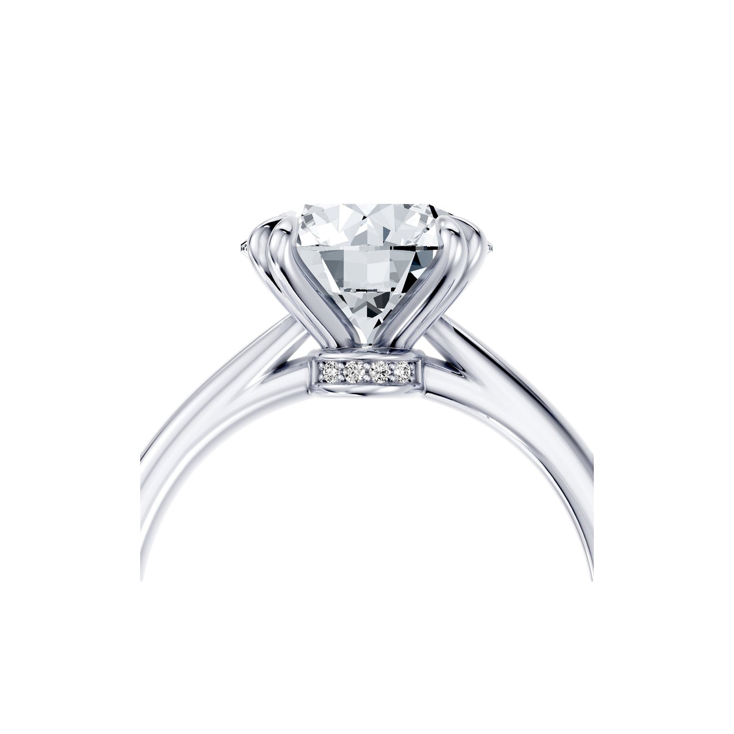 Chelsea Signature Double Prong Round Lab Diamond Engagement Ring - view 4