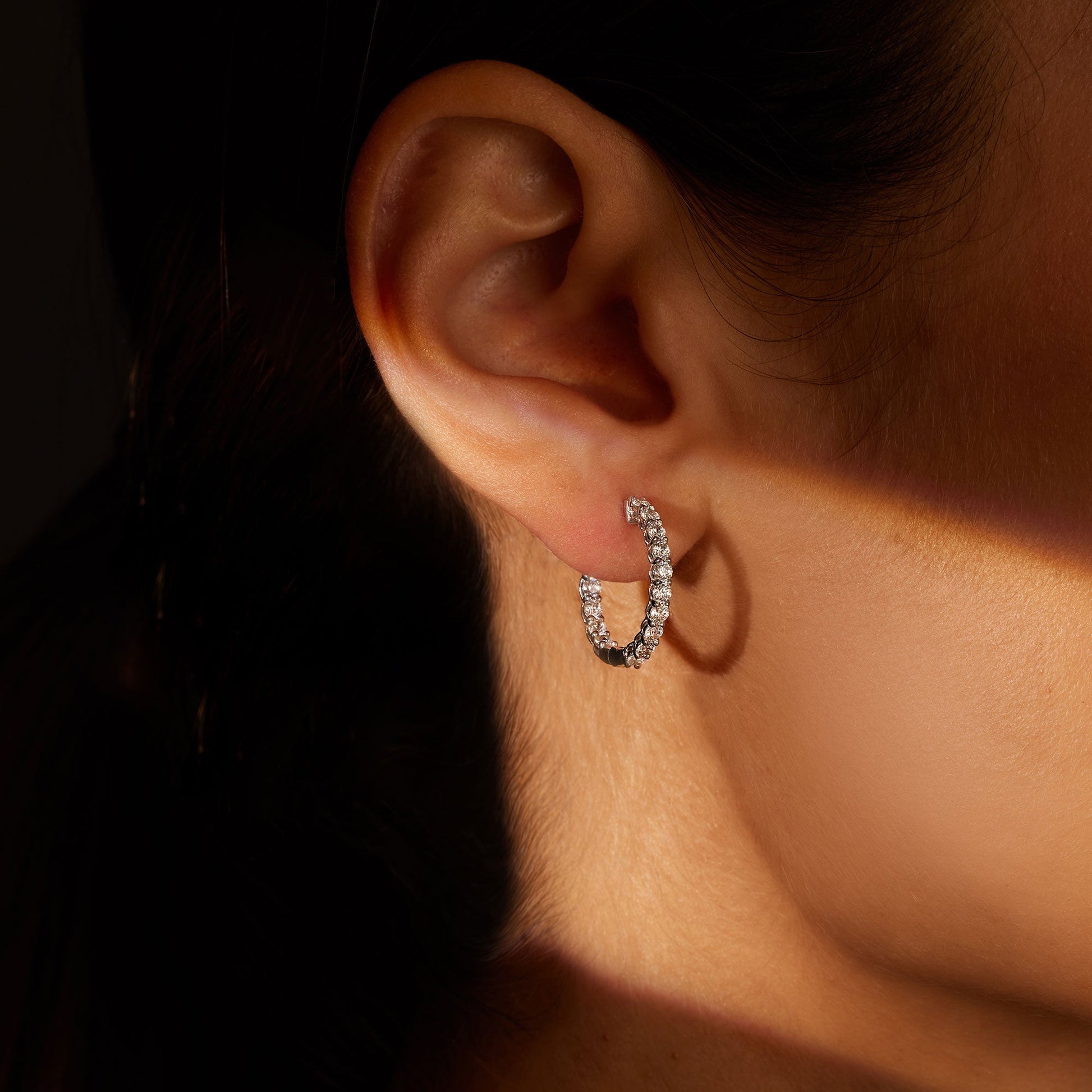 Olivia Lab Diamond Petite Inside Out Hoops - view 5
